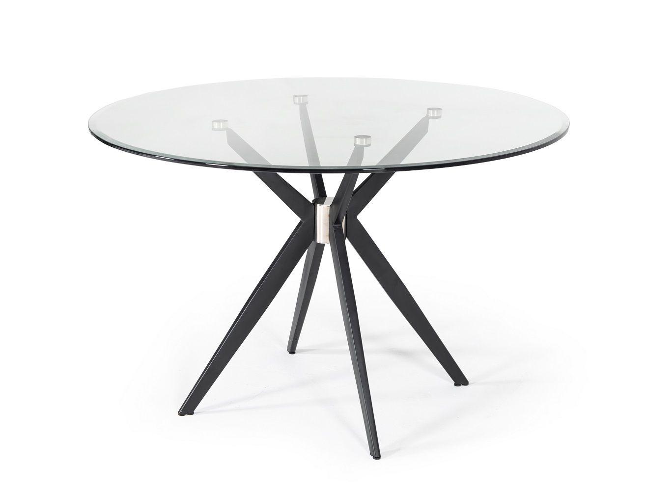 

    
Modern Clear Glass & Brushed Black Dining Table + 4 Chairs by VIG Modrest Dallas
