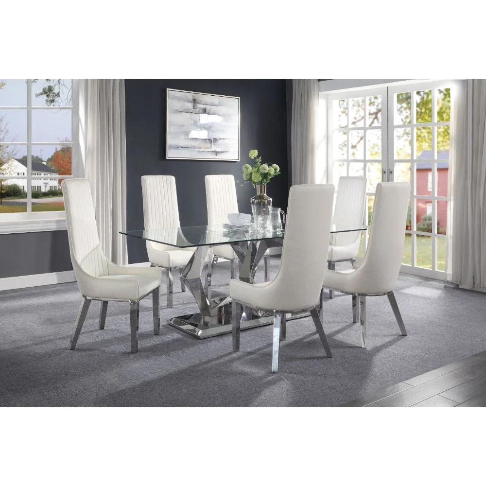 Modern Dining Sets Gianna 72470 72470-9pcs in Ivory 