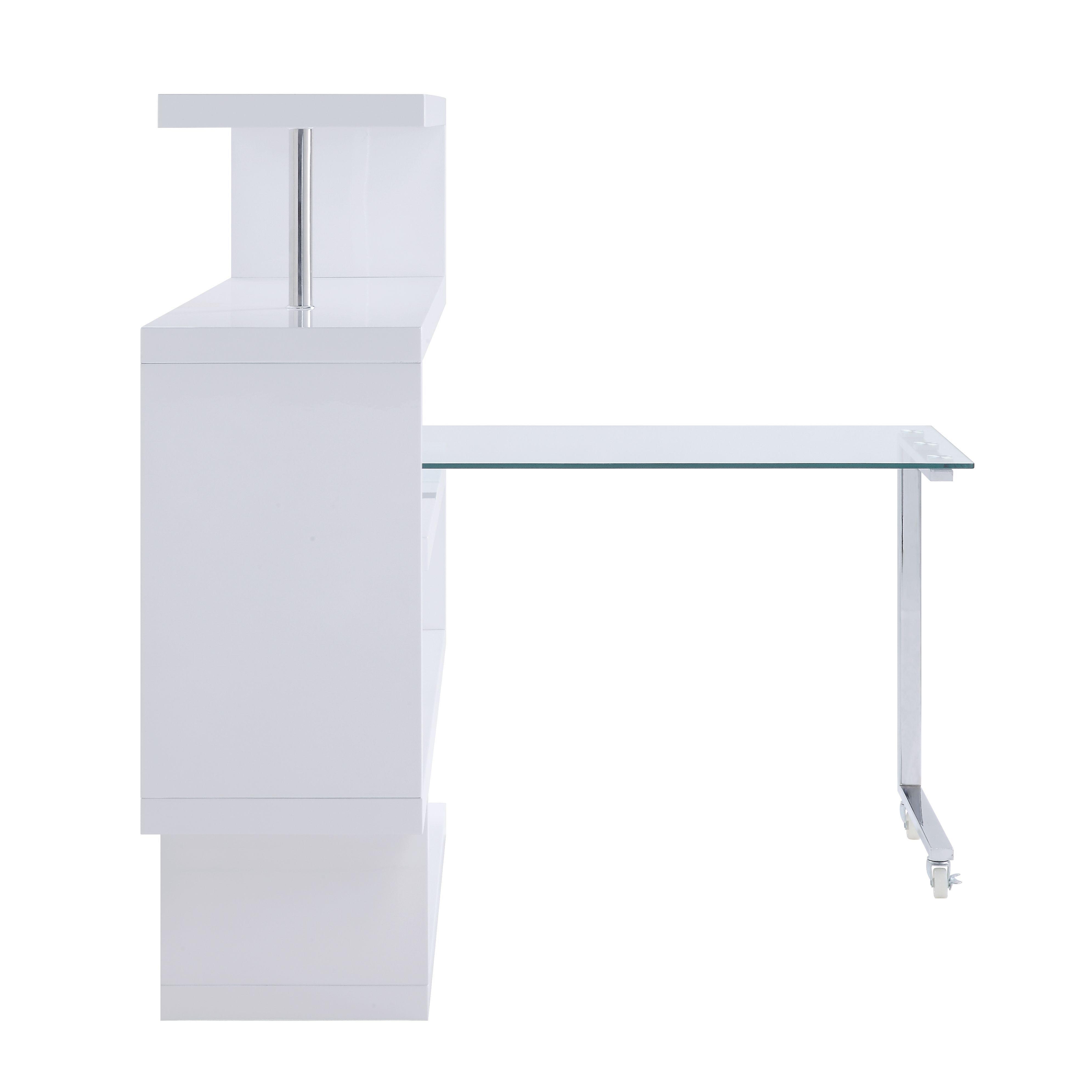 

                    
Buy Modern Clear Glass, White & Chrome Writing Desk by Acme 93179 Raceloma
