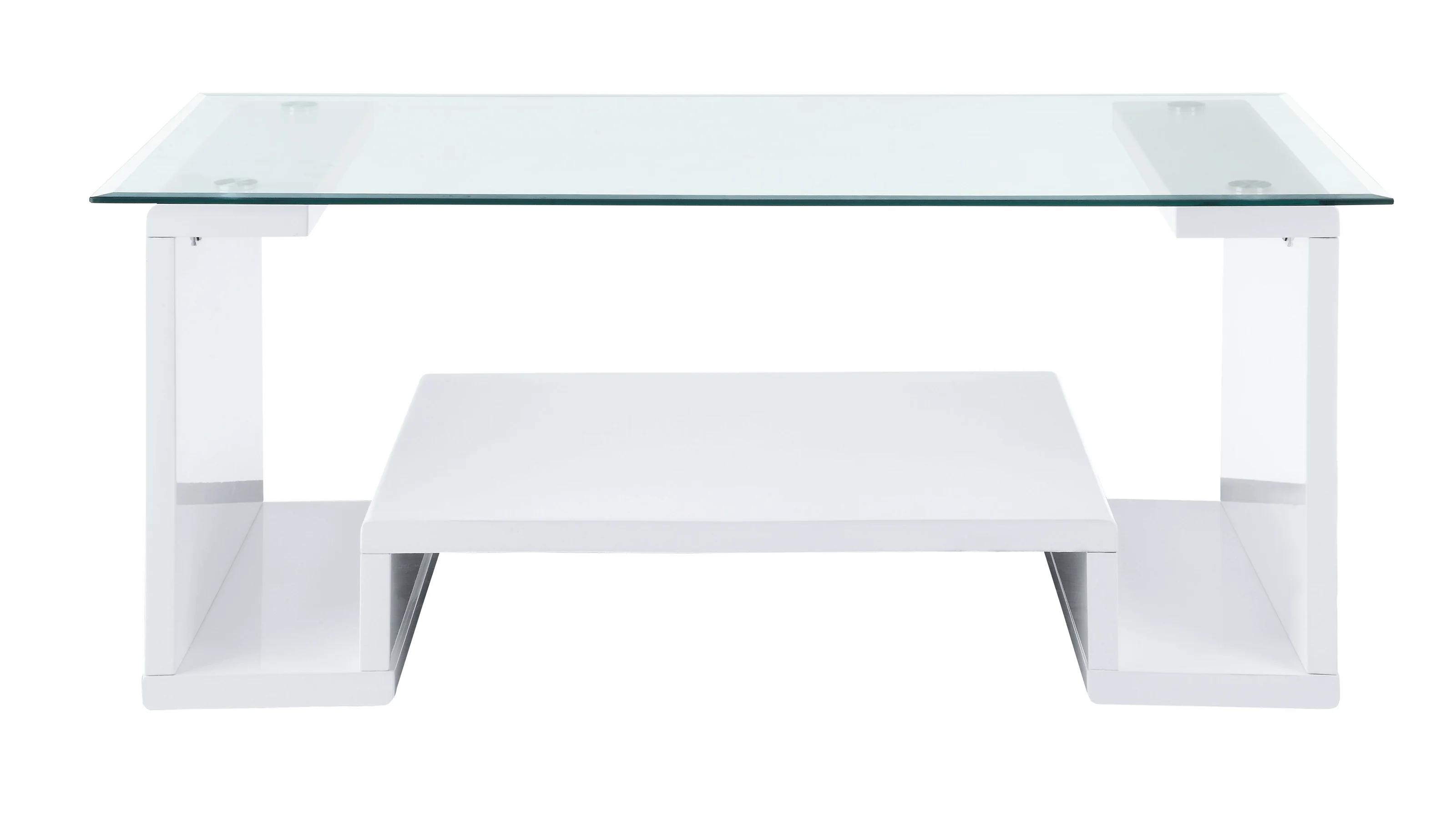 

    
Modern Clear Glass & White Coffee Table by Acme Nevaeh 82360
