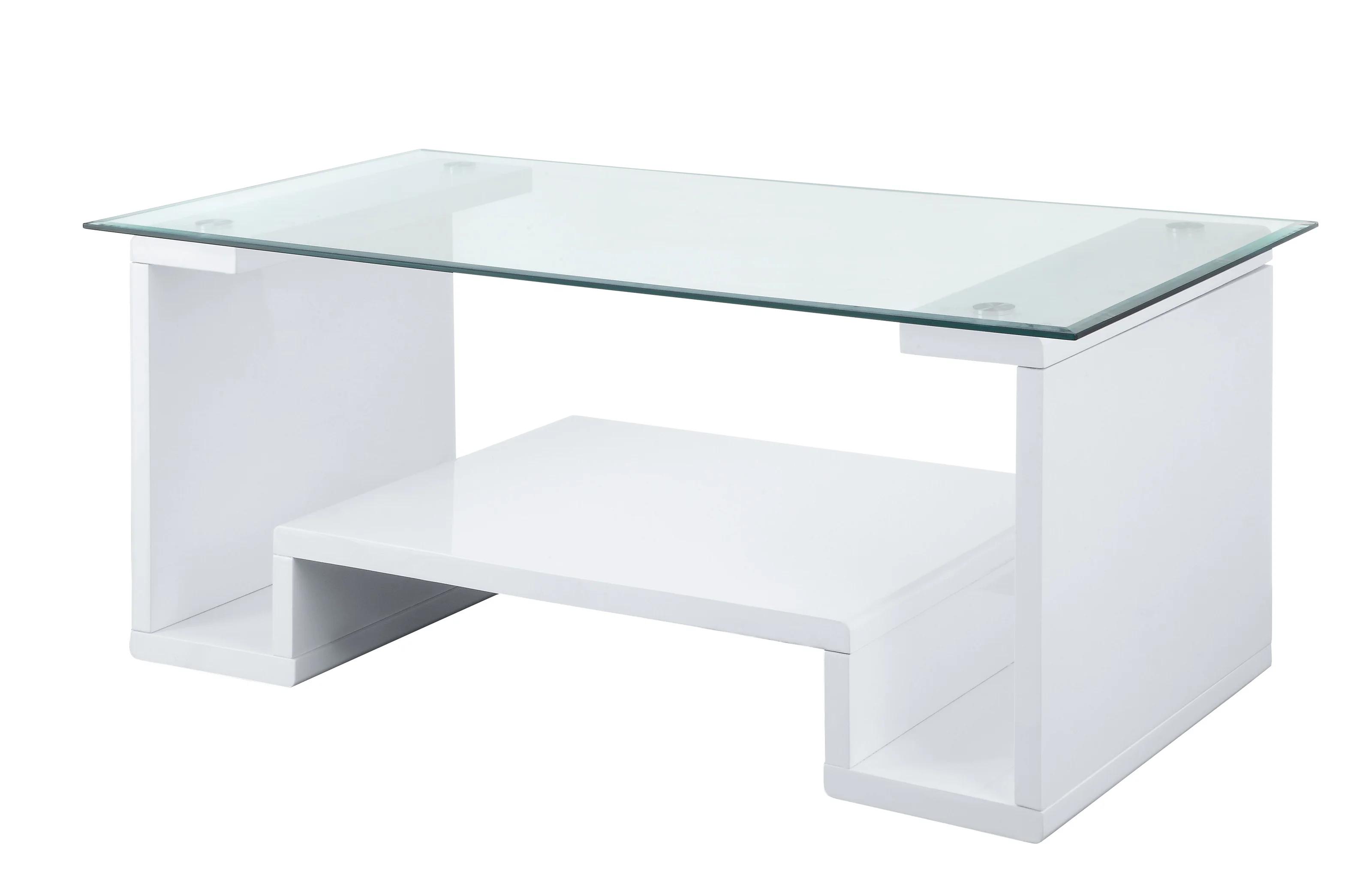 

    
Modern Clear Glass & White Coffee Table by Acme Nevaeh 82360
