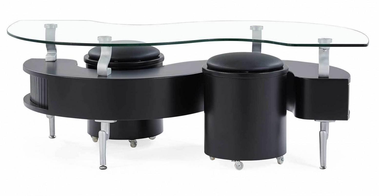 

    
Modern Coffee Table In Black With Black Cushions T288BC Global United
