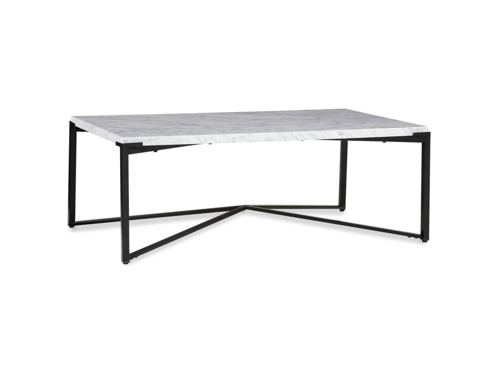 

    
Modern Coffee Table w/ Marble Top in Matte Black SAXON by Modus Furniture
