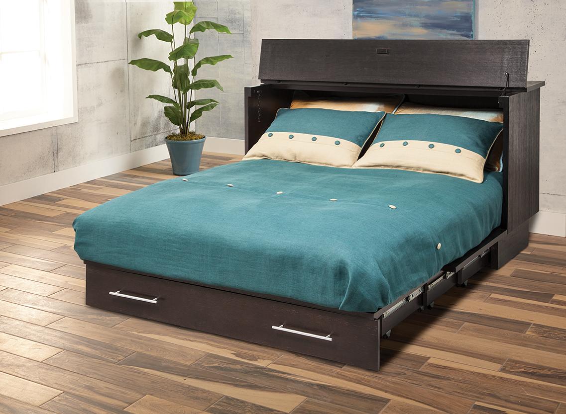 Modern Cabinet Bed Creden-ZzZ Coffee Full Cabinet Bed 502-20-CB-F 502-20-CB-F in Coffee, Brown 