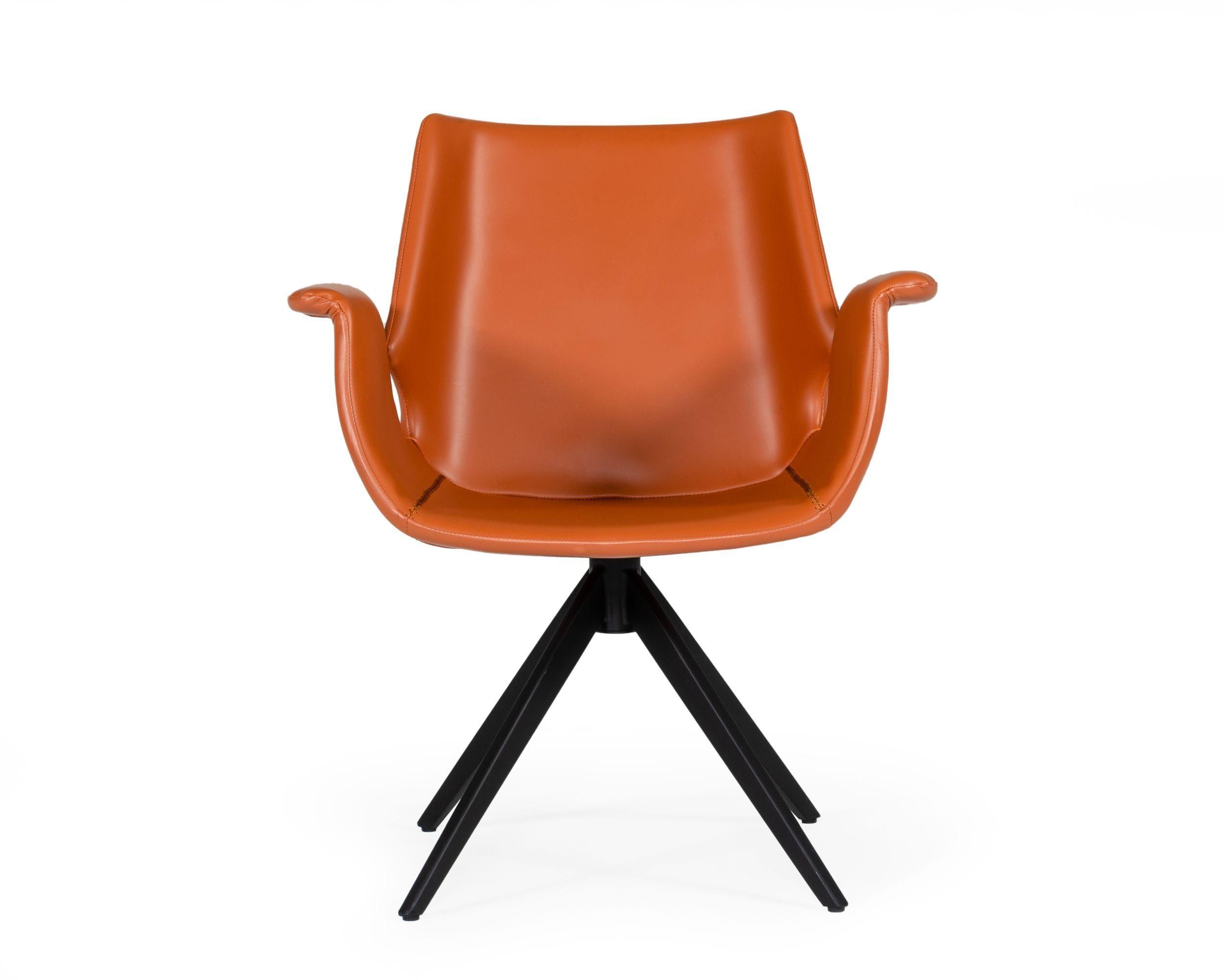 Contemporary, Modern Dining Chair Set Hiawatha VGHR3563-CGN-2pcs in Orange Eco-Leather