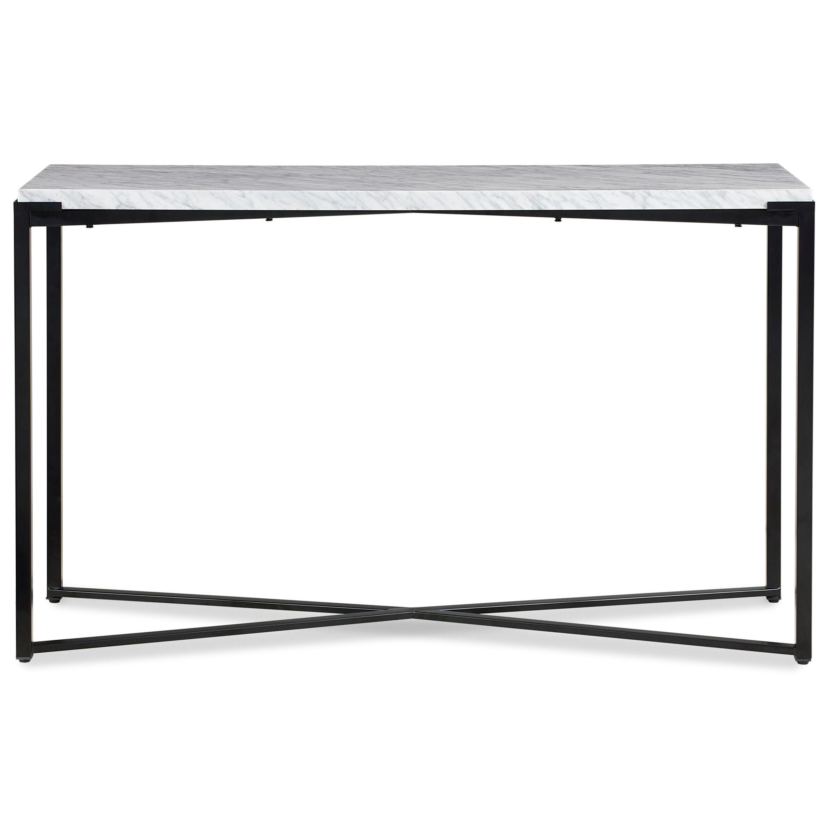

    
Modern Console Table w/ Marble Top in Matte Black SAXON by Modus Furniture
