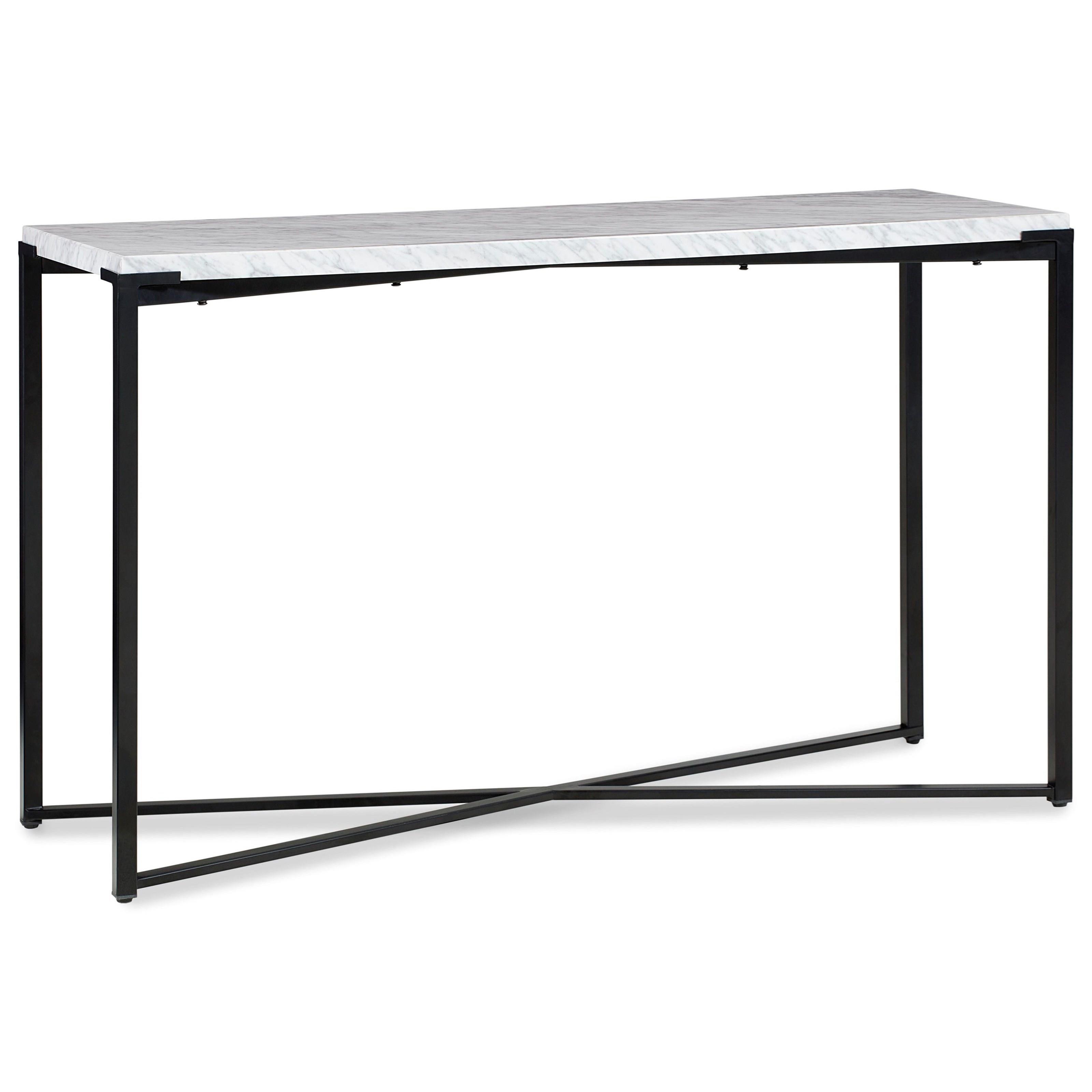 

    
Modern Console Table w/ Marble Top in Matte Black SAXON by Modus Furniture
