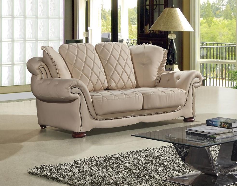 

    
Modern Cream Faux Leather Sofa & Loveseat Set American Eagle AE-D803-CRM
