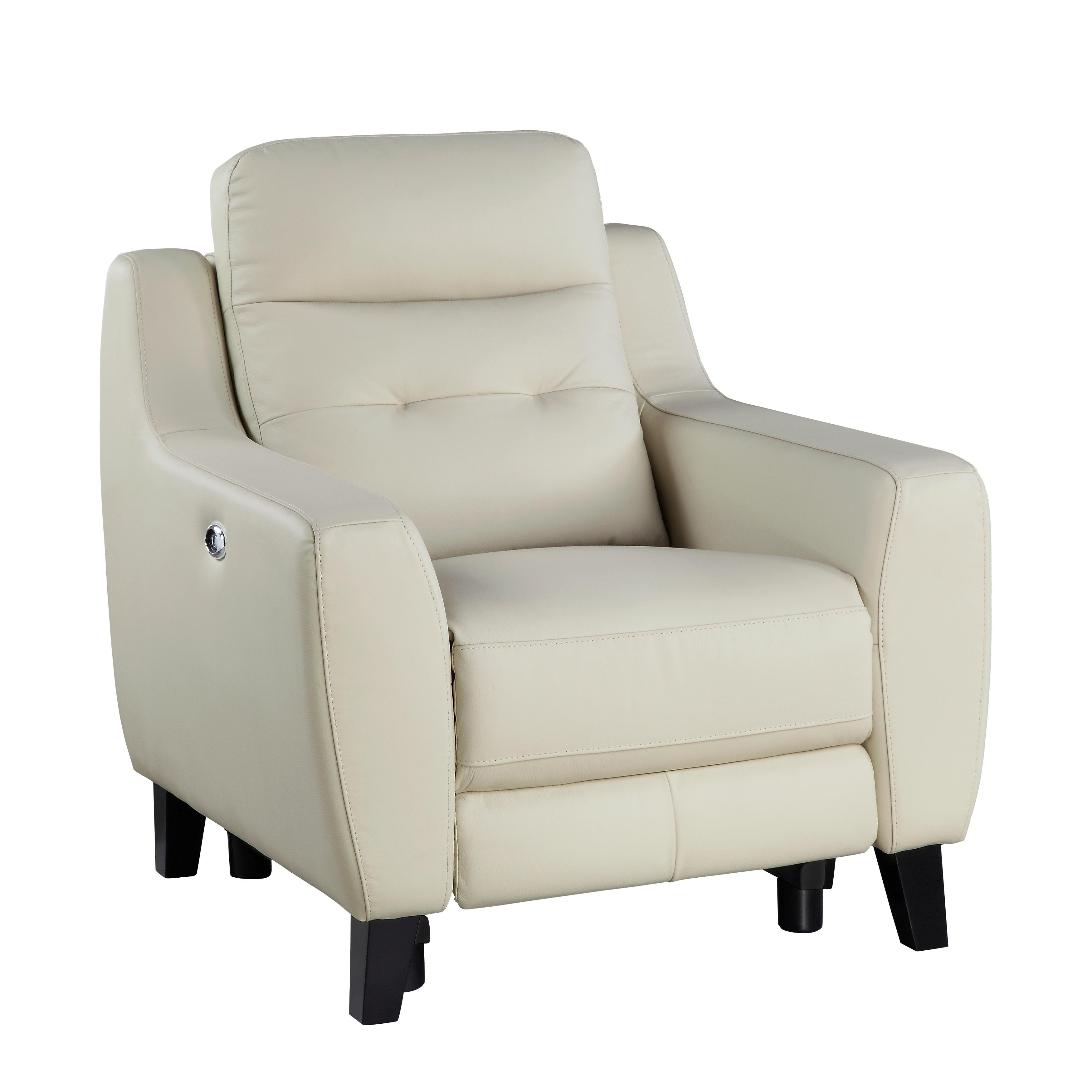

    
Modern Cream Leather Power Reclining Chair Homelegance 9337CR-1PW Conrad
