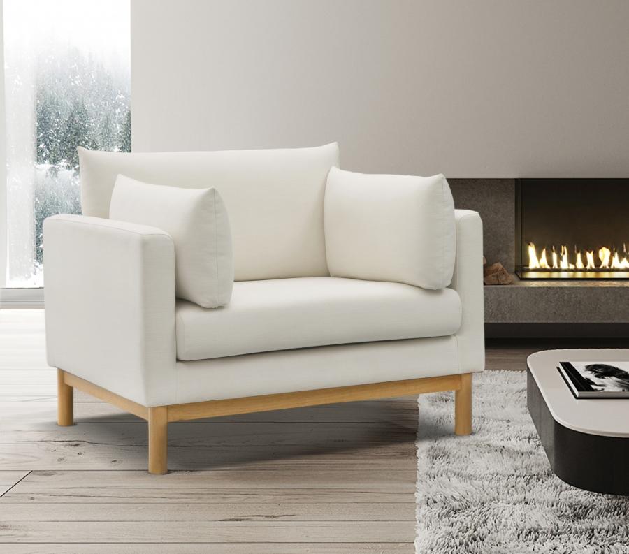 

    
Modern Cream Solid Wood Chair Meridian Furniture Langham 157Cream-C

