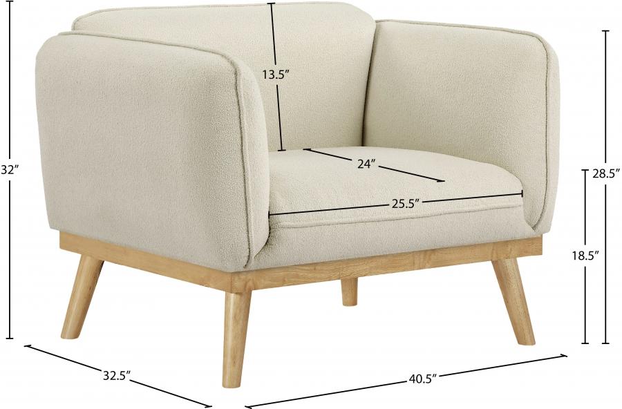 

    
 Shop  Modern Cream Solid Wood Chair Meridian Furniture Nolita 159Cream-C
