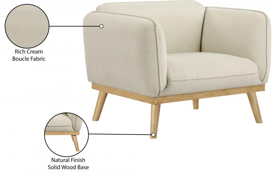 

    
 Shop  Modern Cream Solid Wood Living Room Set 3PCS Meridian Furniture Nolita 159Cream-S-3PCS
