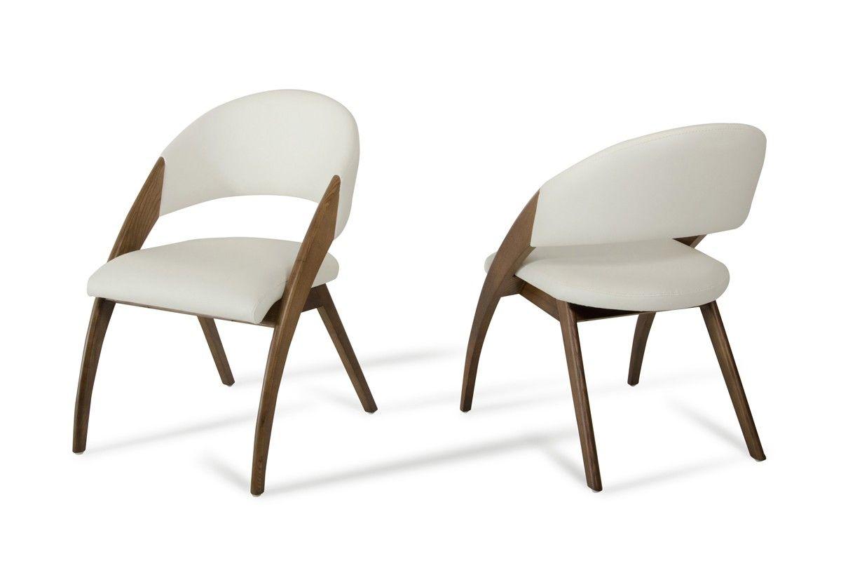 

    
Modern Cream & Walnut Dining Chair by VIG Modrest Lucas
