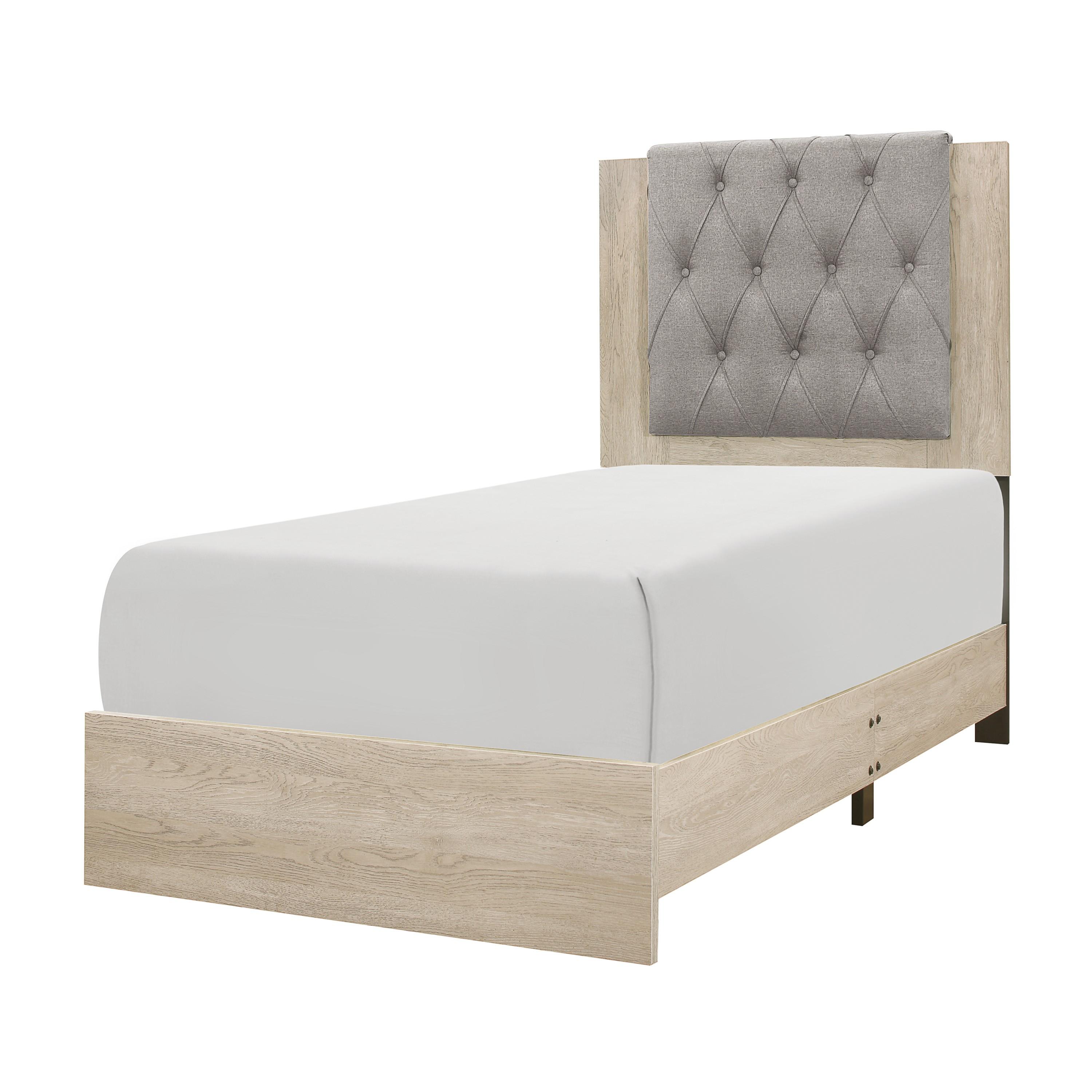 Modern Bed 1524T-1 Whiting 1524T-1 in Cream Polyester