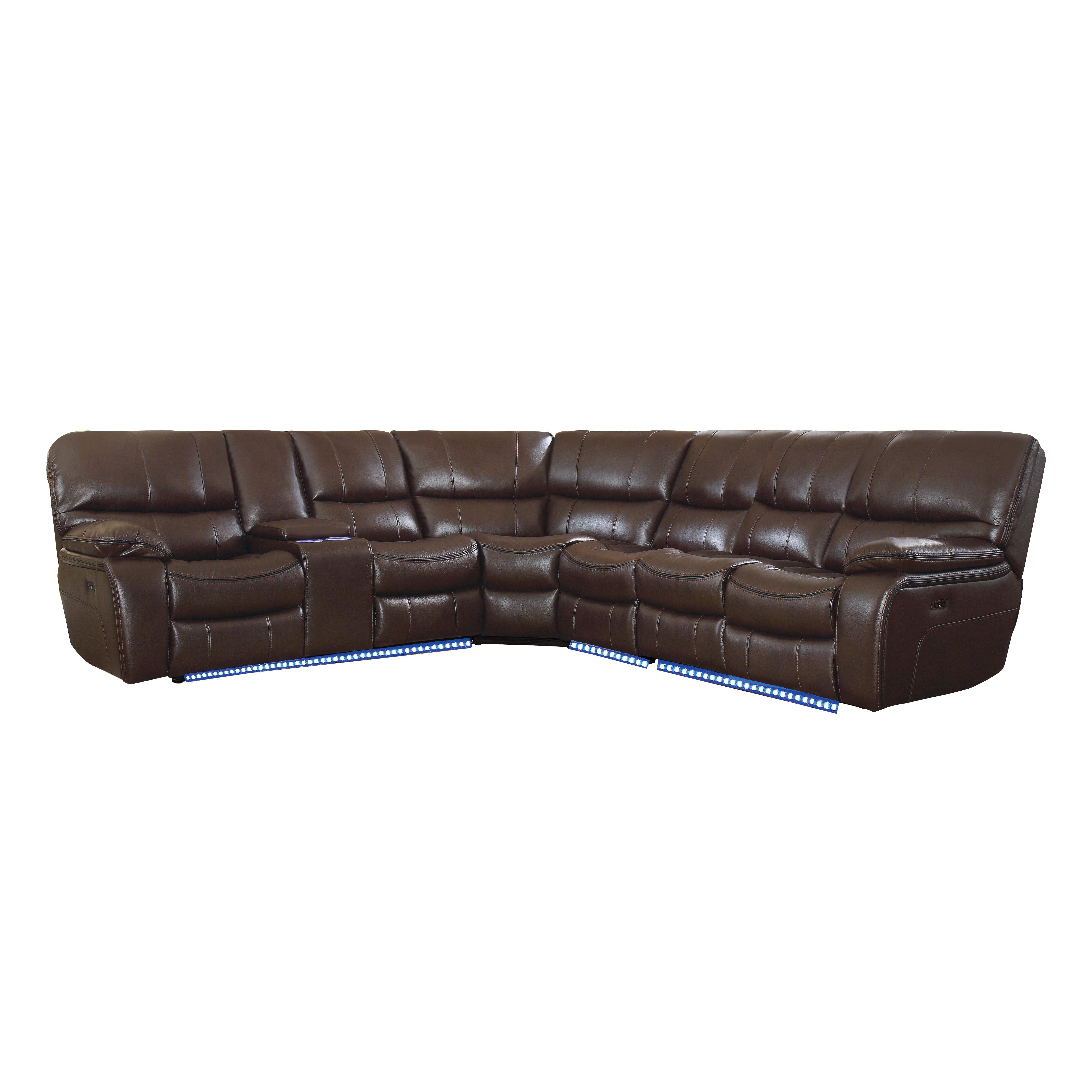 Homelegance 8480BRW*4SCPD Pecos Power Reclining Sectional