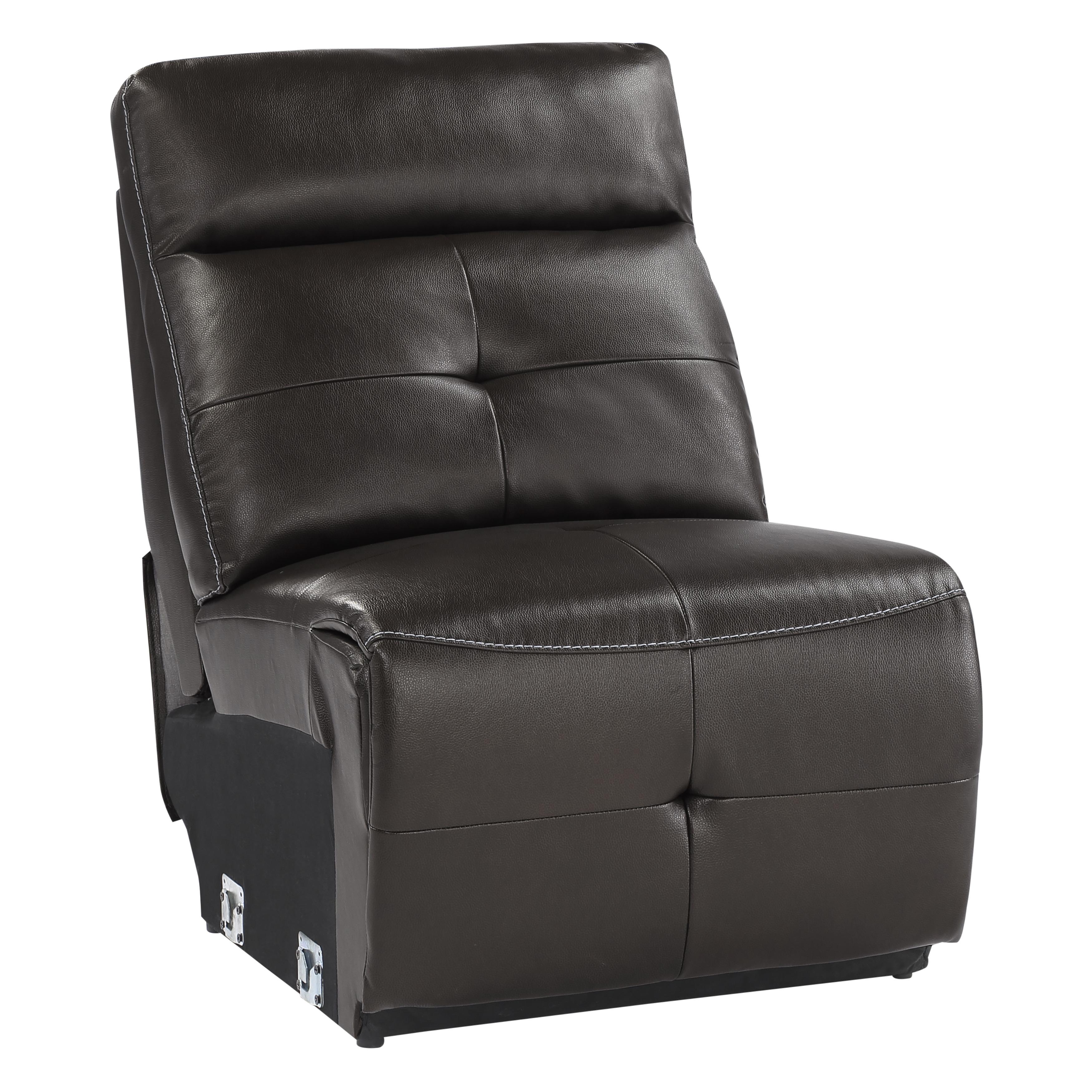 

    
Modern Dark Brown Faux Leather Armless Chair Homelegance 9469DBR-AC Avenue
