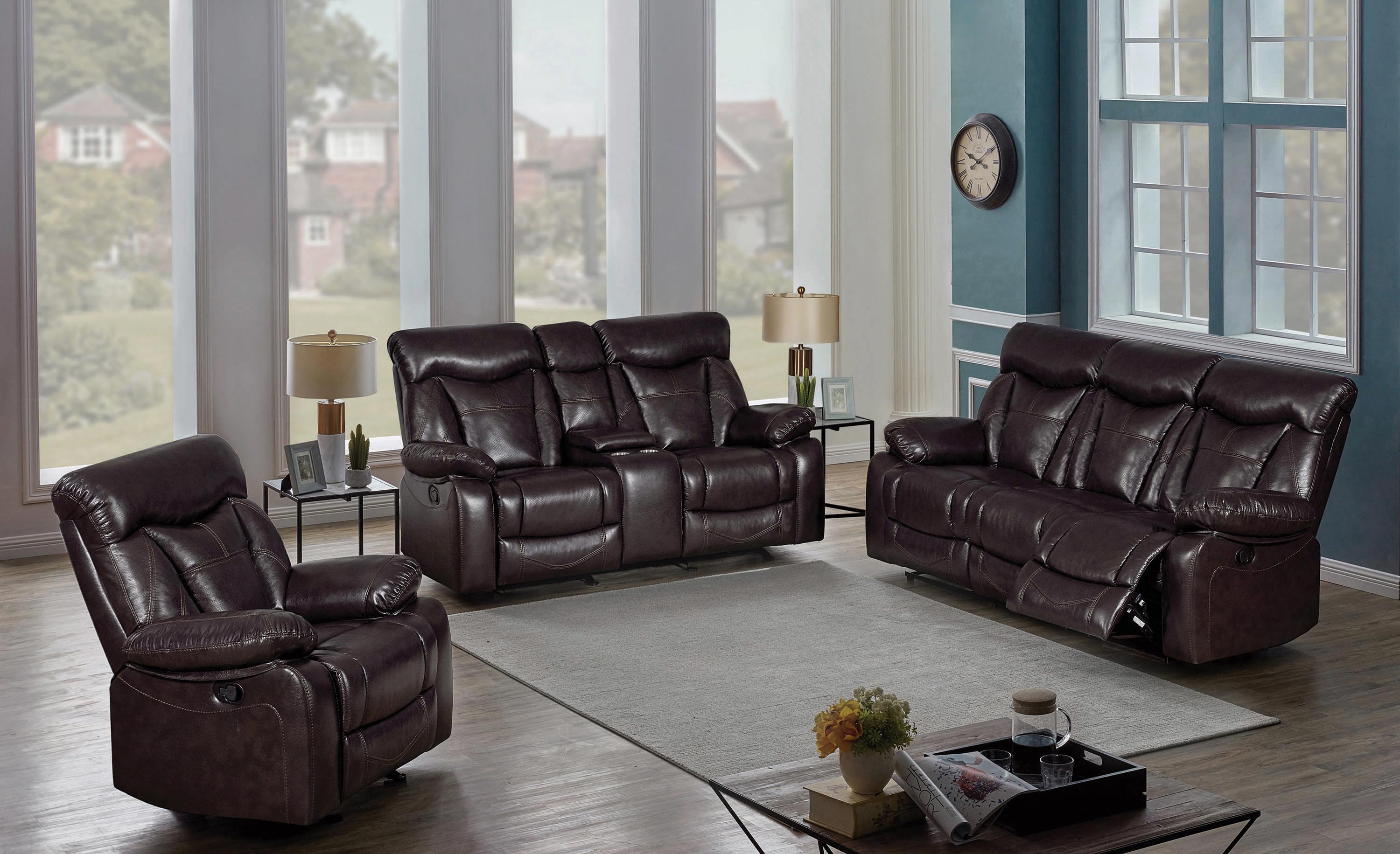 

    
Modern Dark Brown Faux Leather Living Room Set 3pcs Coaster 601711-S3 Zimmerman
