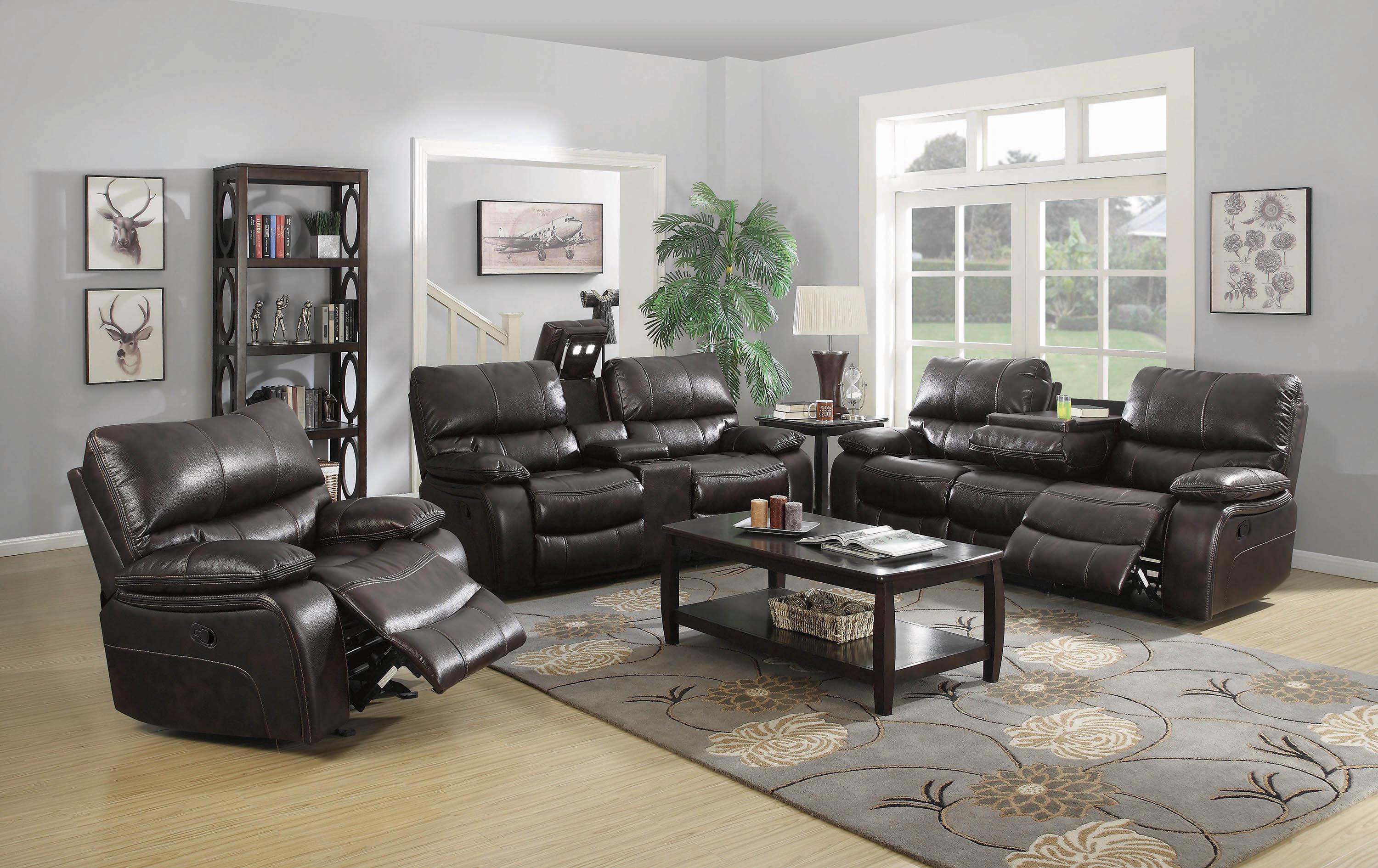 

    
Modern Dark Brown Faux Leather Living Room Set 3pcs Coaster 601931-S3 Willemse

