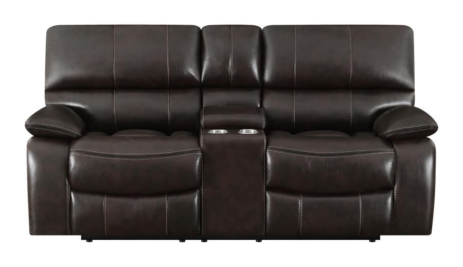 

    
 Order  Modern Dark Brown Faux Leather Living Room Set 3pcs Coaster 601931-S3 Willemse
