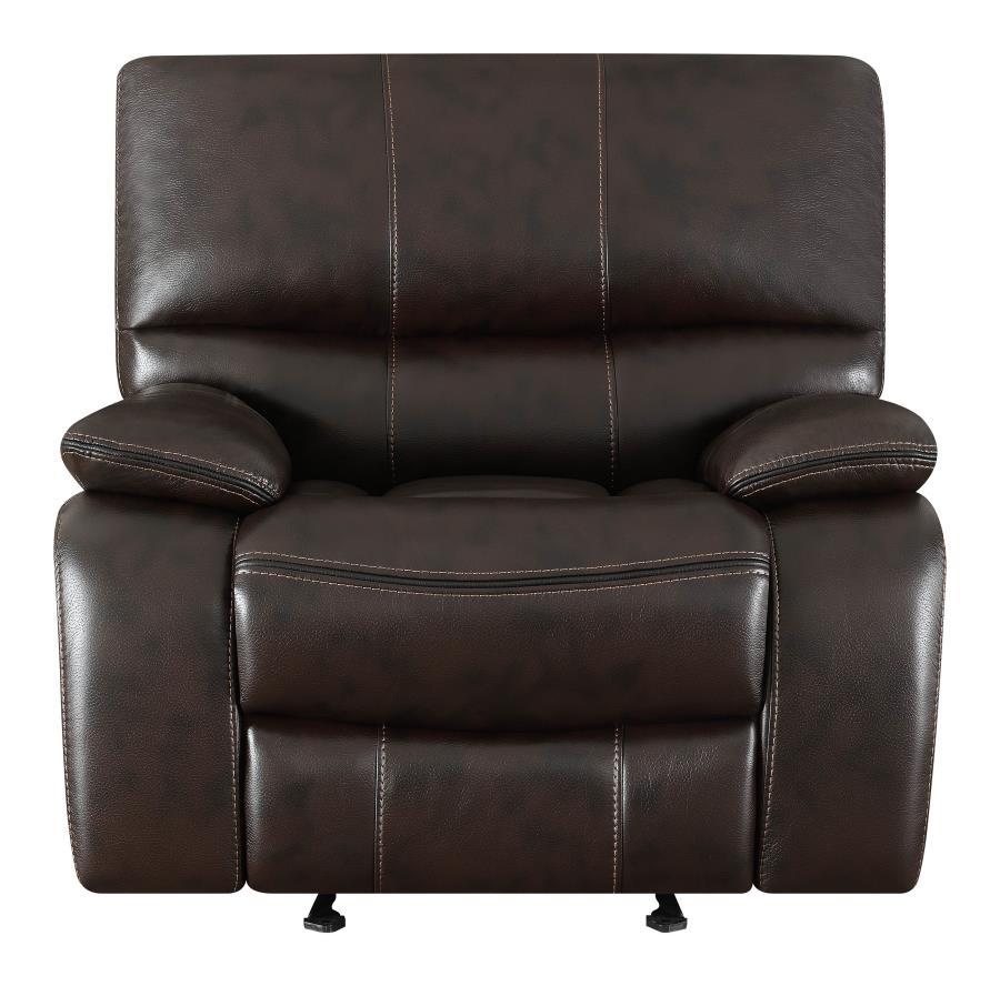 

    
 Shop  Modern Dark Brown Faux Leather Living Room Set 3pcs Coaster 601931-S3 Willemse
