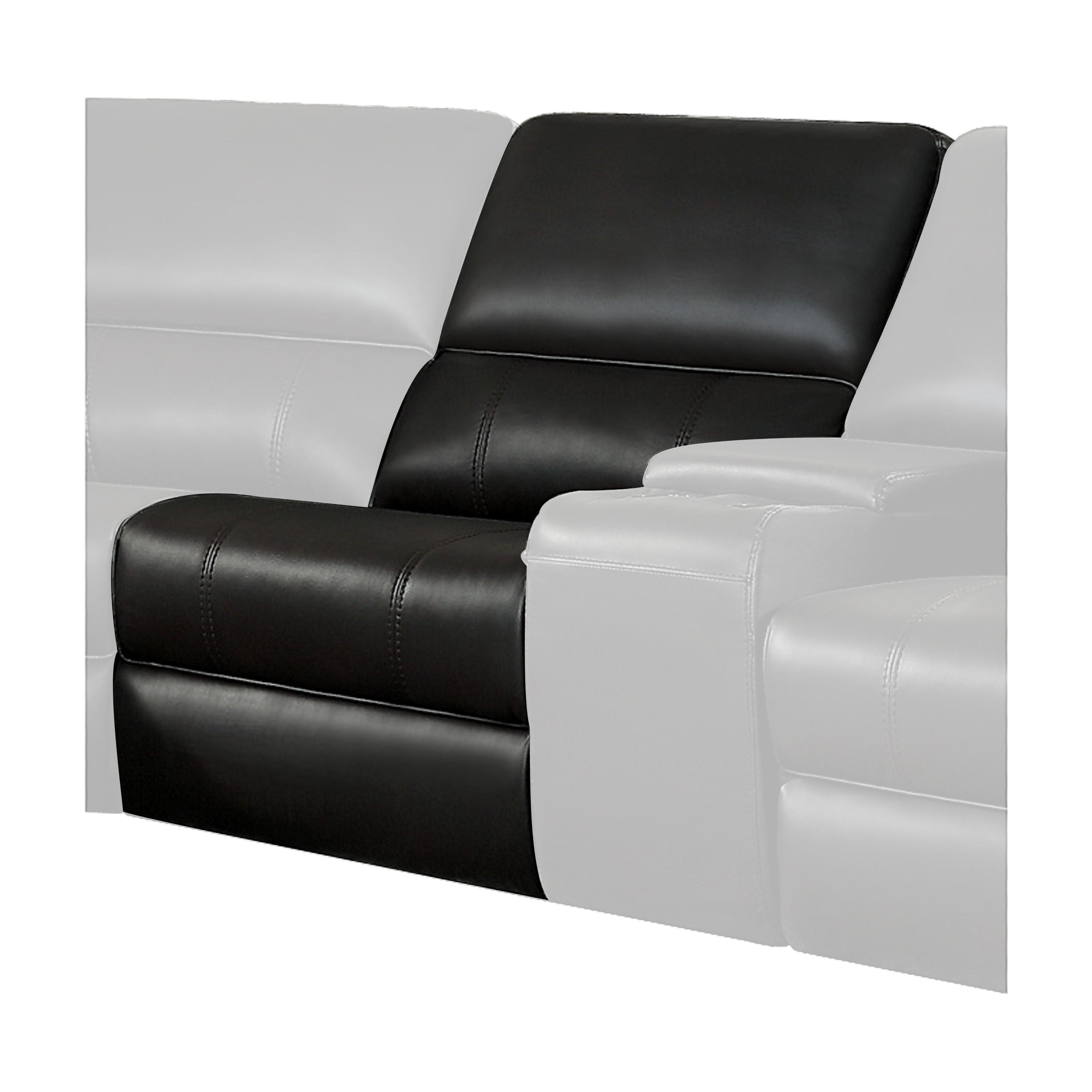 

    
Modern Dark Brown Faux Leather Power Armless Reclining Chair Homelegance 8260DB-ARPW Falun
