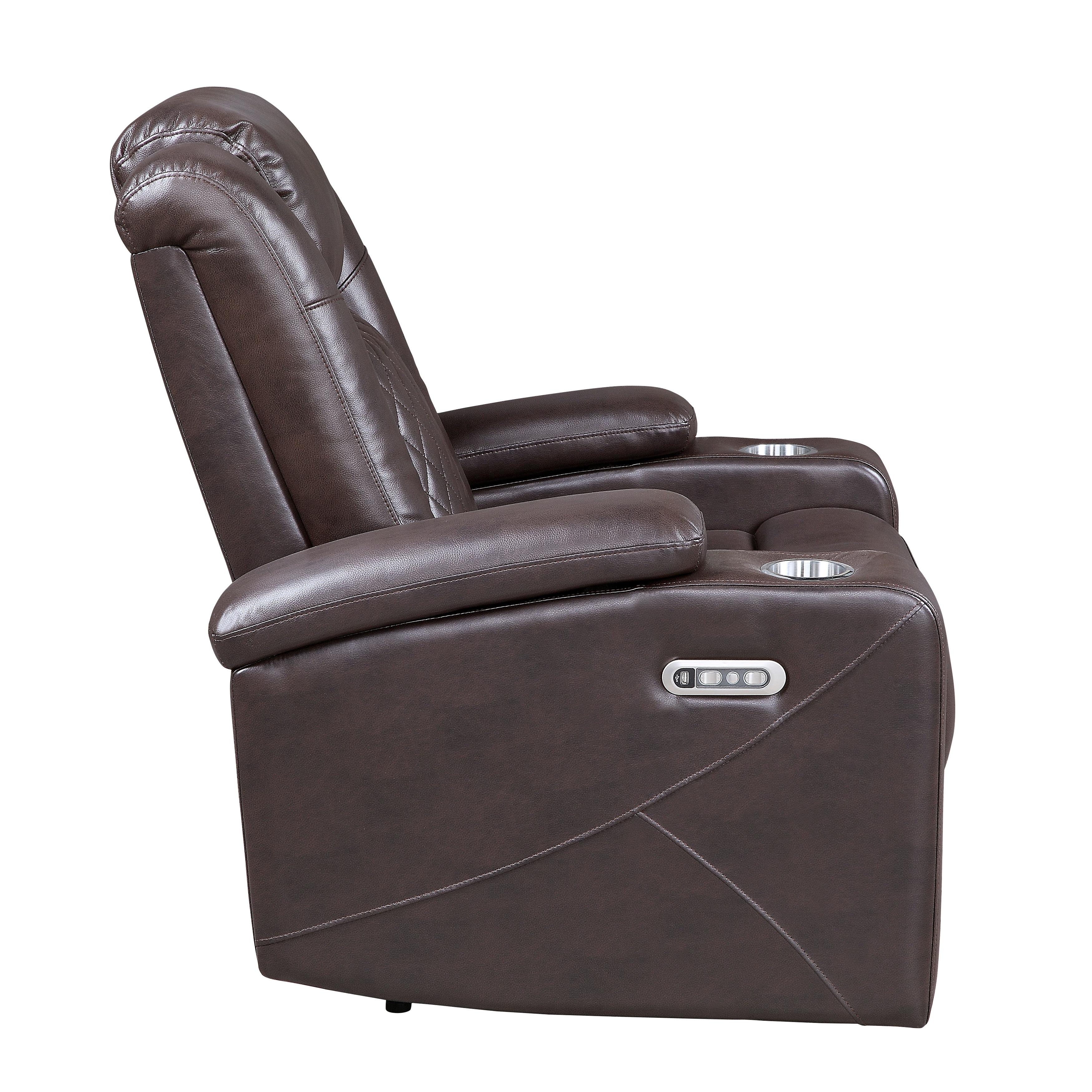 

                    
Homelegance 9366DB-1PWH Caelan Power Reclining Chair Dark Brown Faux Leather Purchase 
