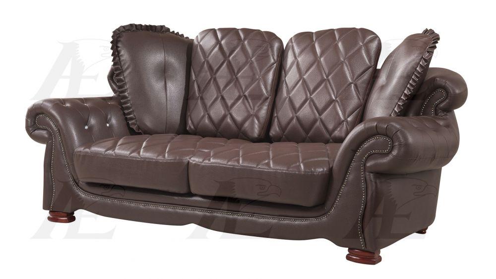 

    
Modern Dark Brown Faux Leather Sofa & Loveseat Set American Eagle AE-D803-DB
