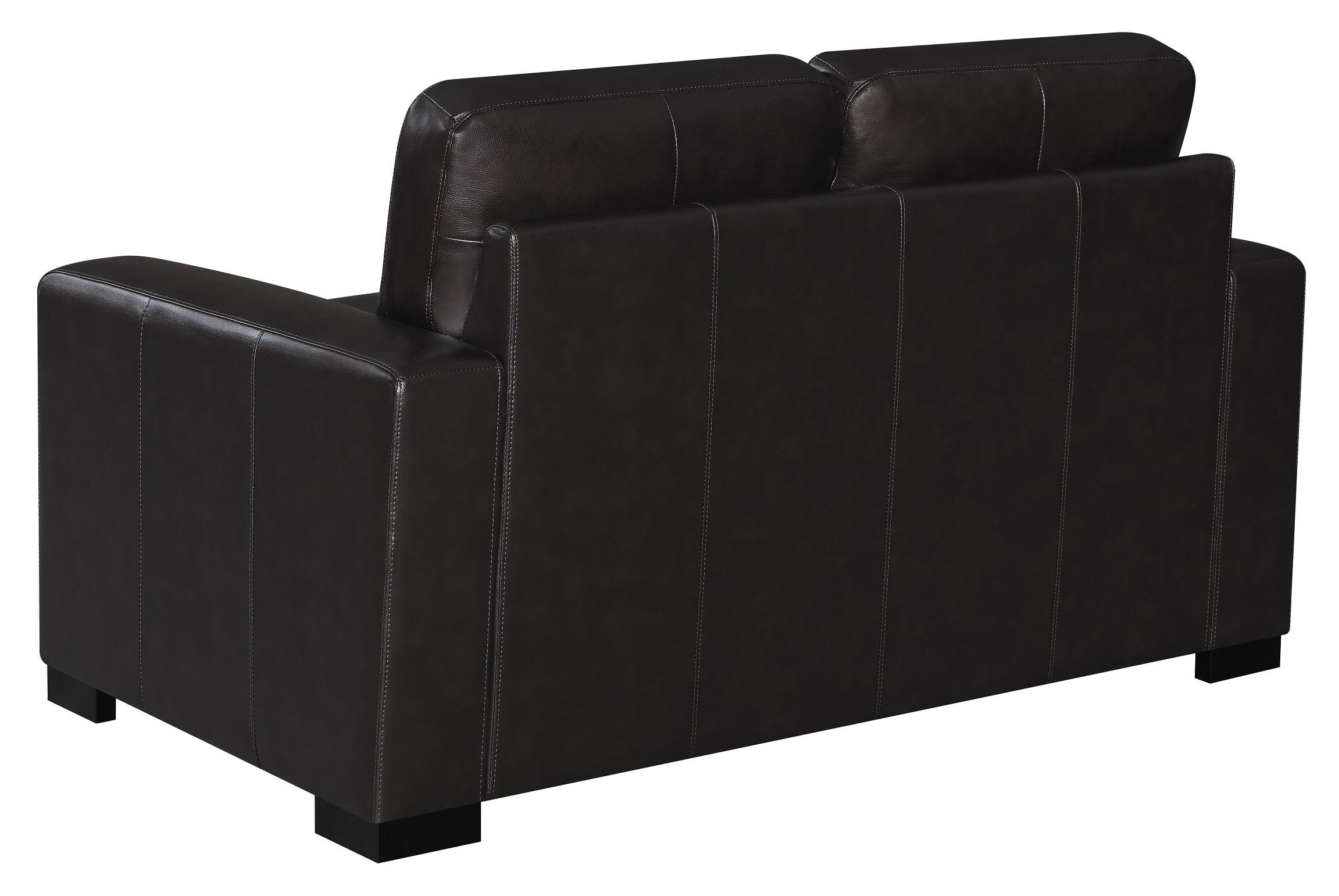 

    
 Order  Modern Dark Brown Leather Living Room Set 2pcs Coaster 506801-S2 Boardmead

