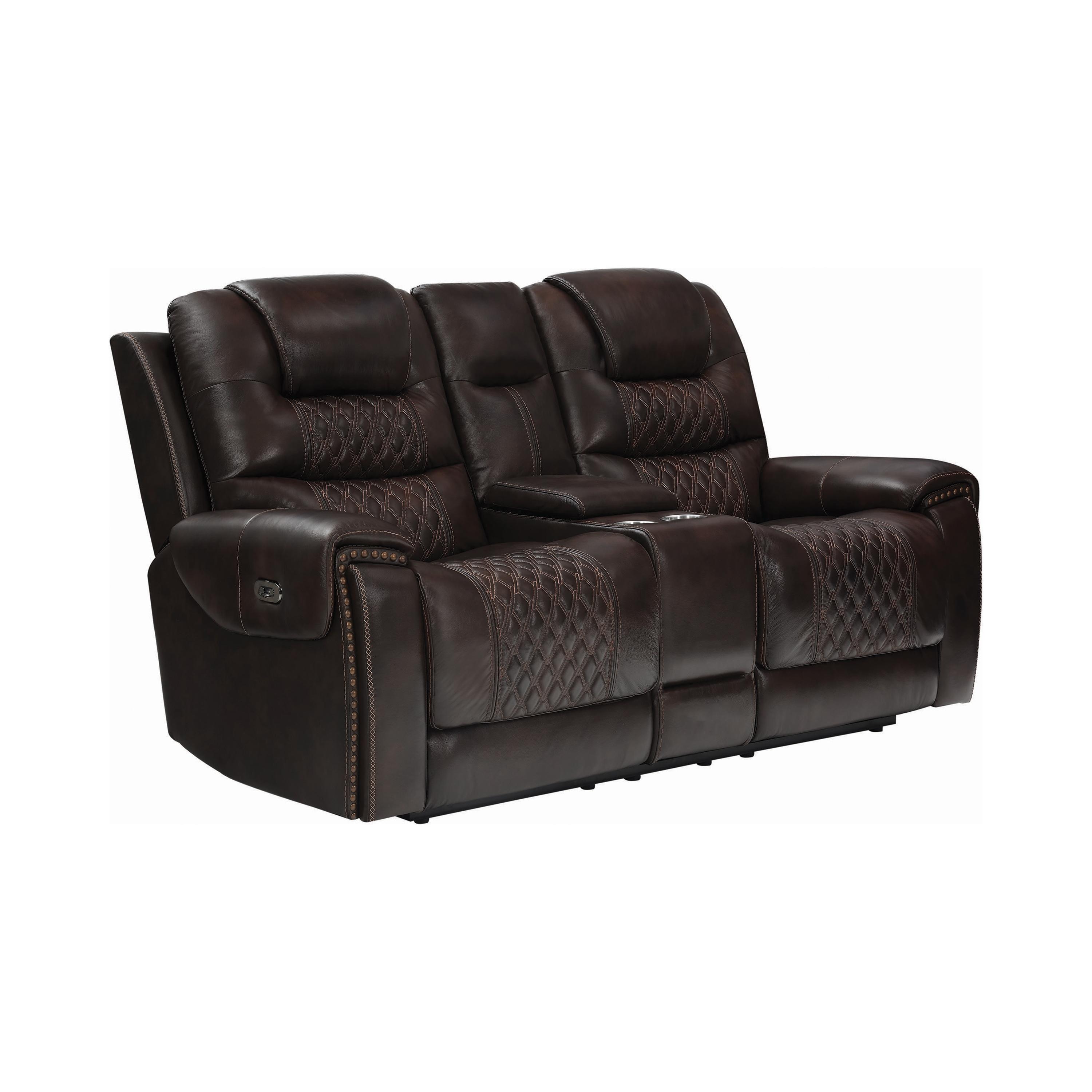 

    
650401PP-S2 Modern Dark Brown Leather Power Living Room Set 2pcs Coaster 650401PP-S2 North
