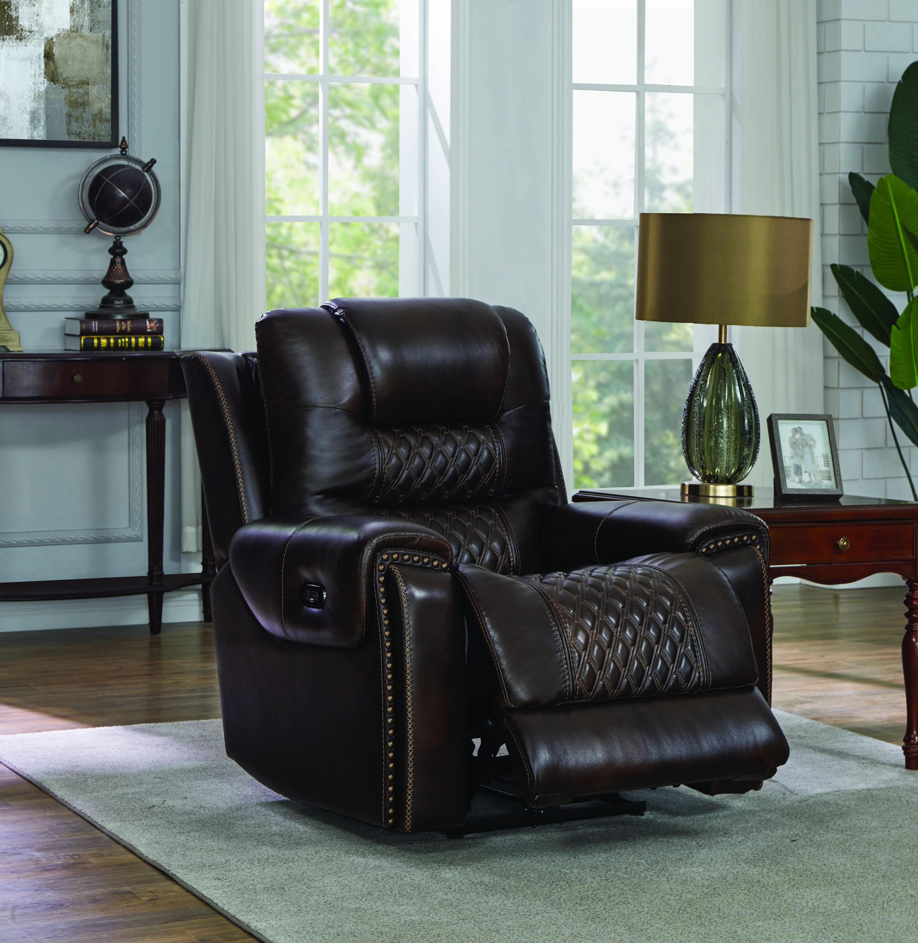 

                    
Buy Modern Dark Brown Leather Power Living Room Set 3pcs Coaster 650401PP-S3 North
