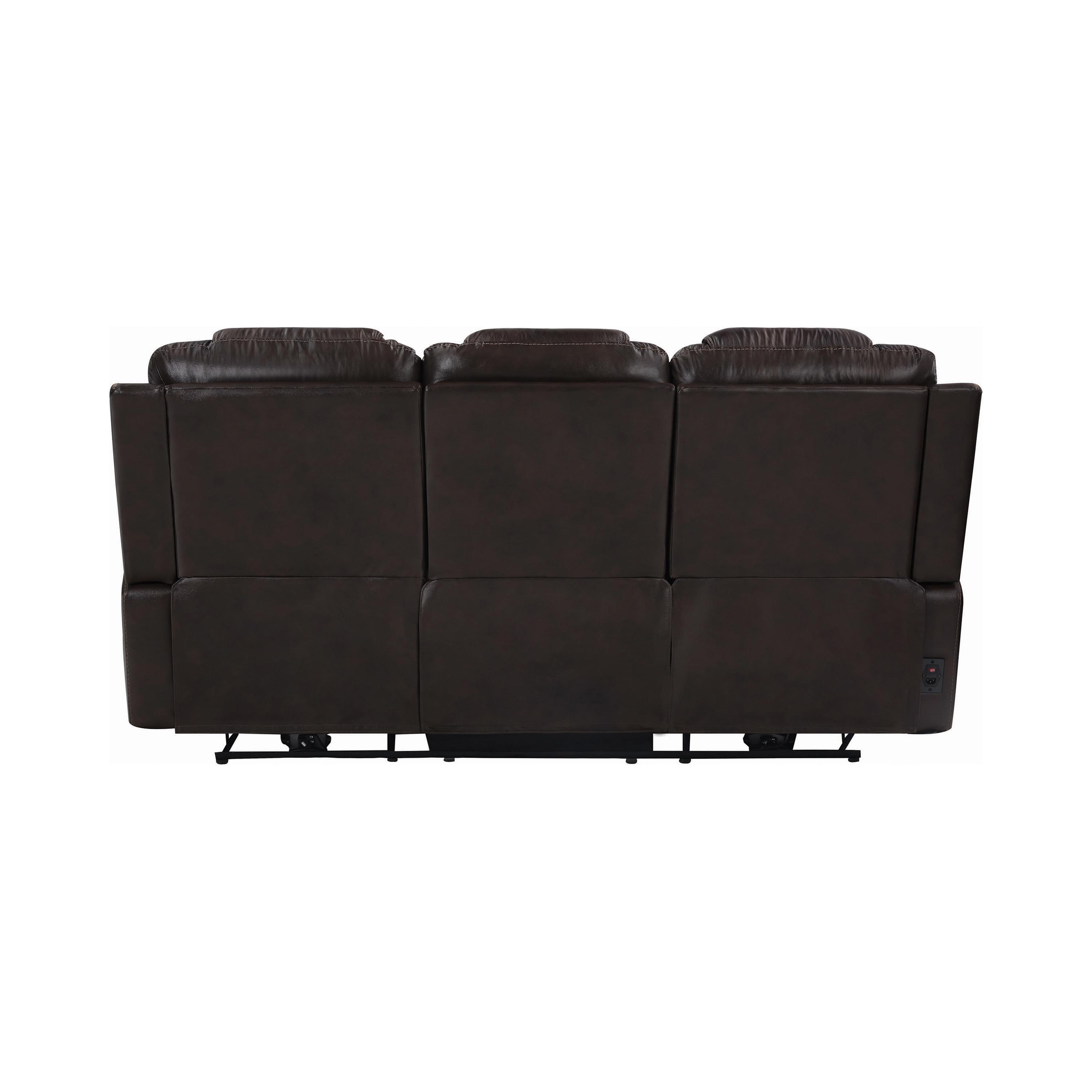 

                    
Coaster 650401PP North Power Reclining Sofa Dark Brown Leather Purchase 
