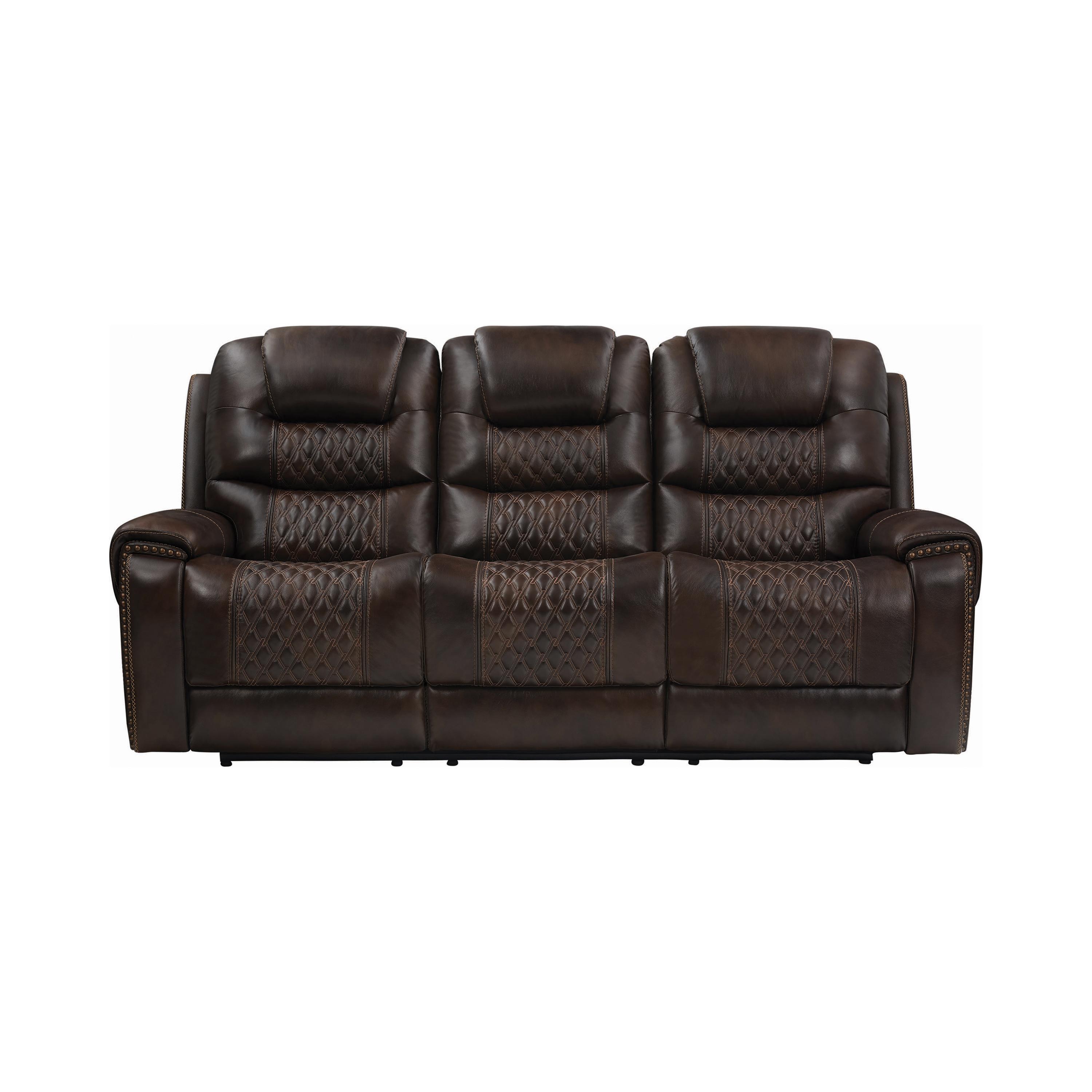 Modern Power Reclining Sofa 650401PP North 650401PP in Dark Brown Leather