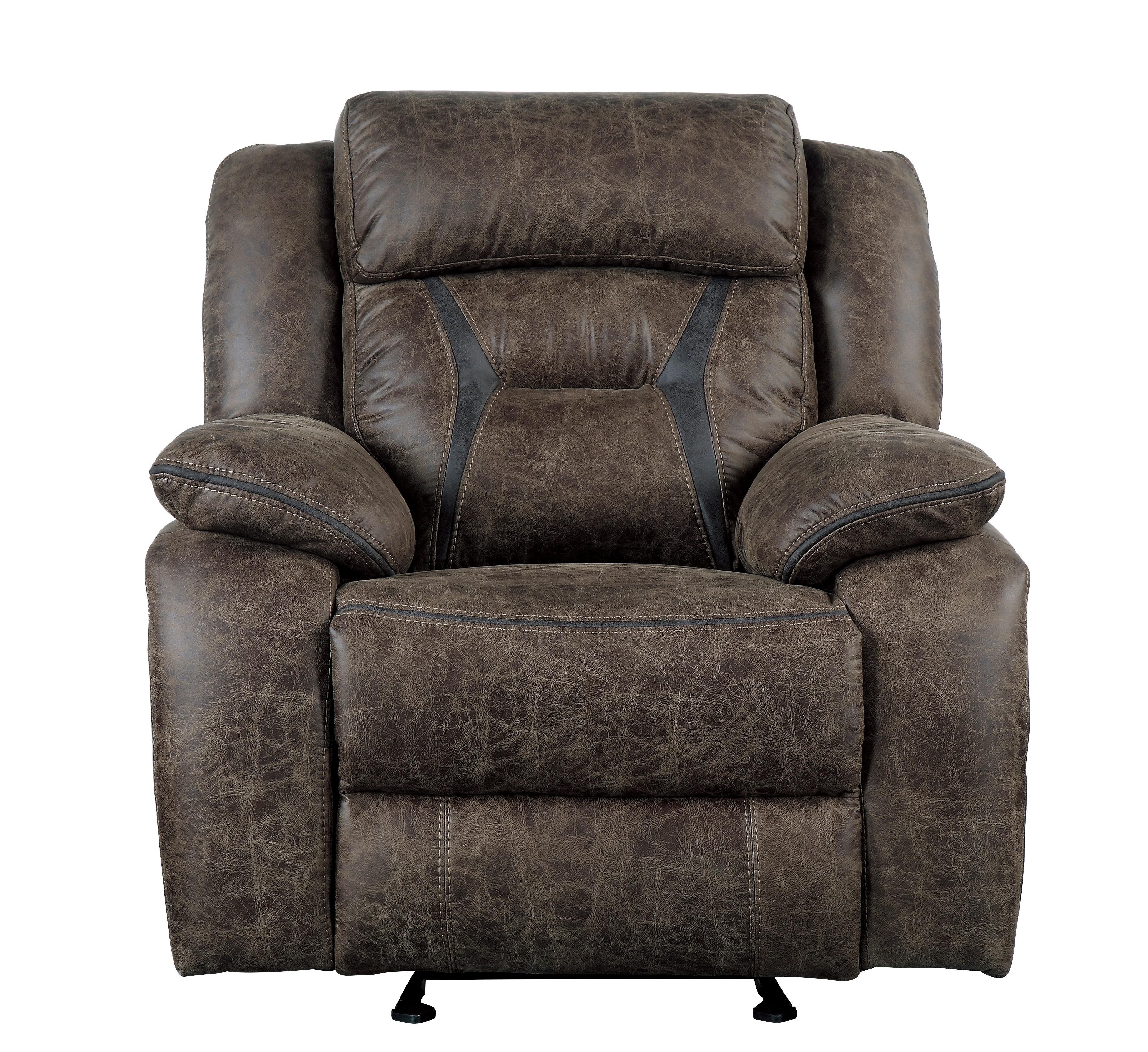 Modern Reclining Chair 9989DB-1 Madrona Hill 9989DB-1 in Dark Brown Microfiber