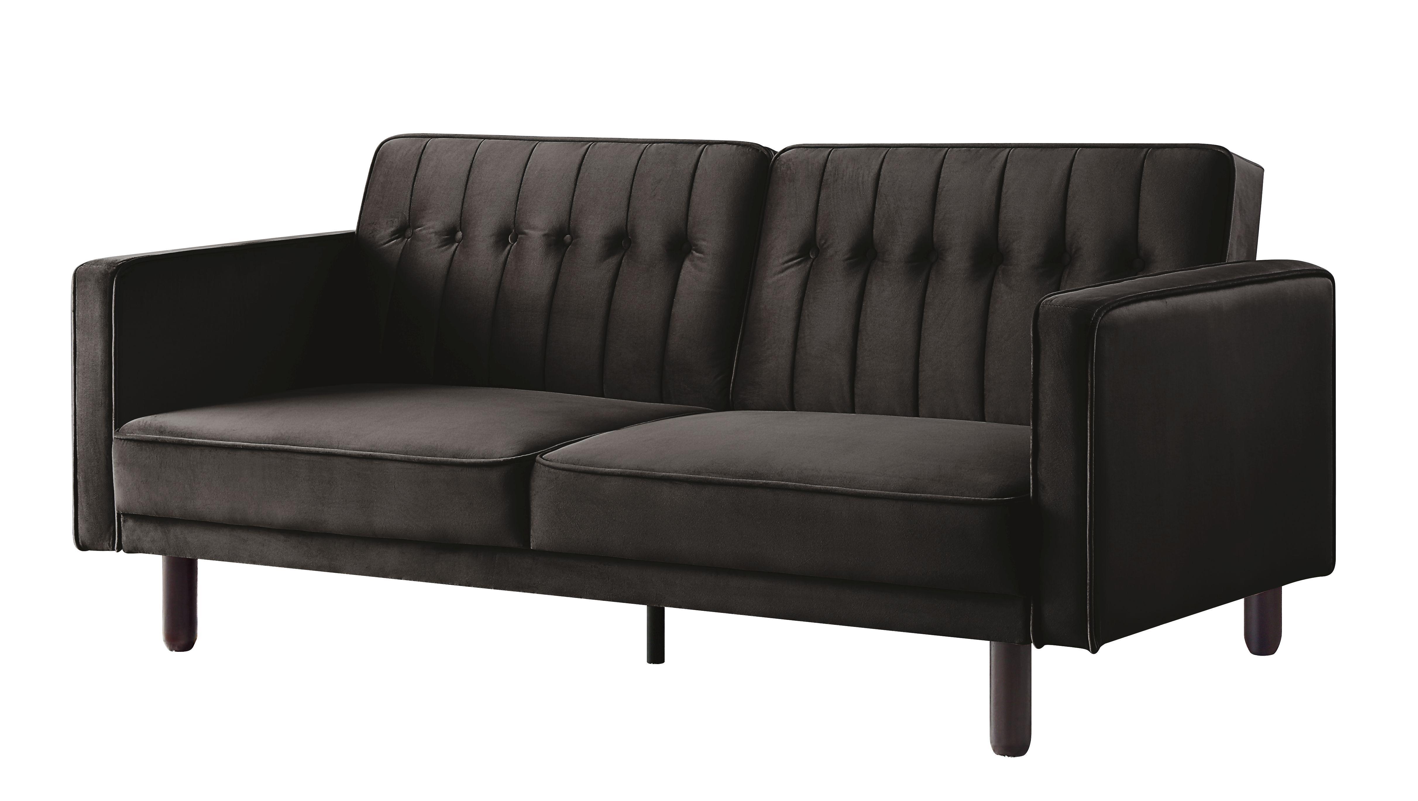 

    
Modern Dark Brown Velvet Futon Sofa by Acme Qinven LV00086

