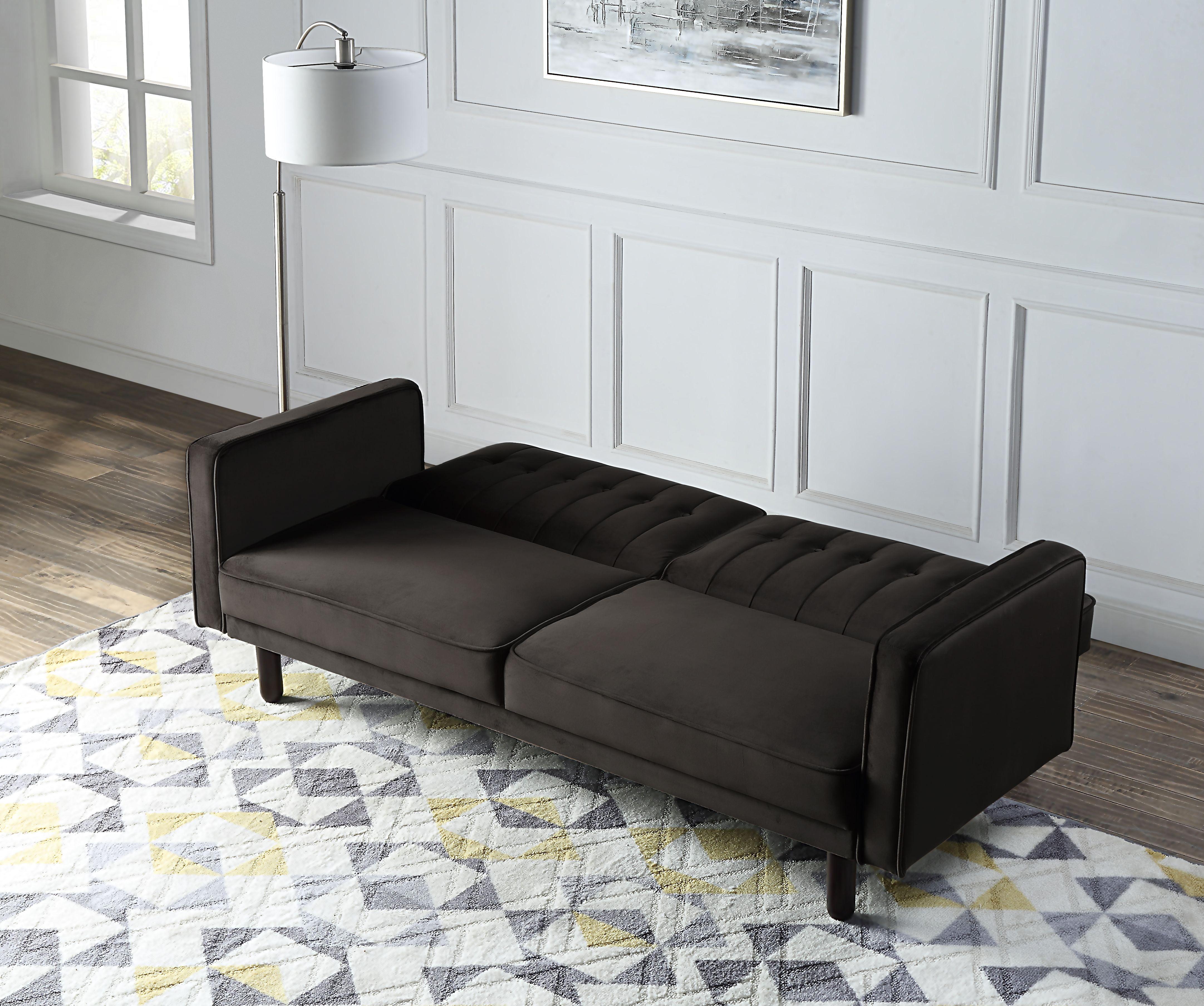 

    
LV00086 Modern Dark Brown Velvet Futon Sofa by Acme Qinven LV00086
