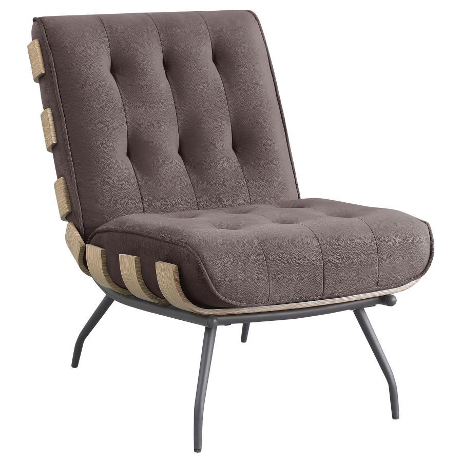 

    
Modern Dark Brown Wood Armless Accent Chair Coaster Aloma 907503
