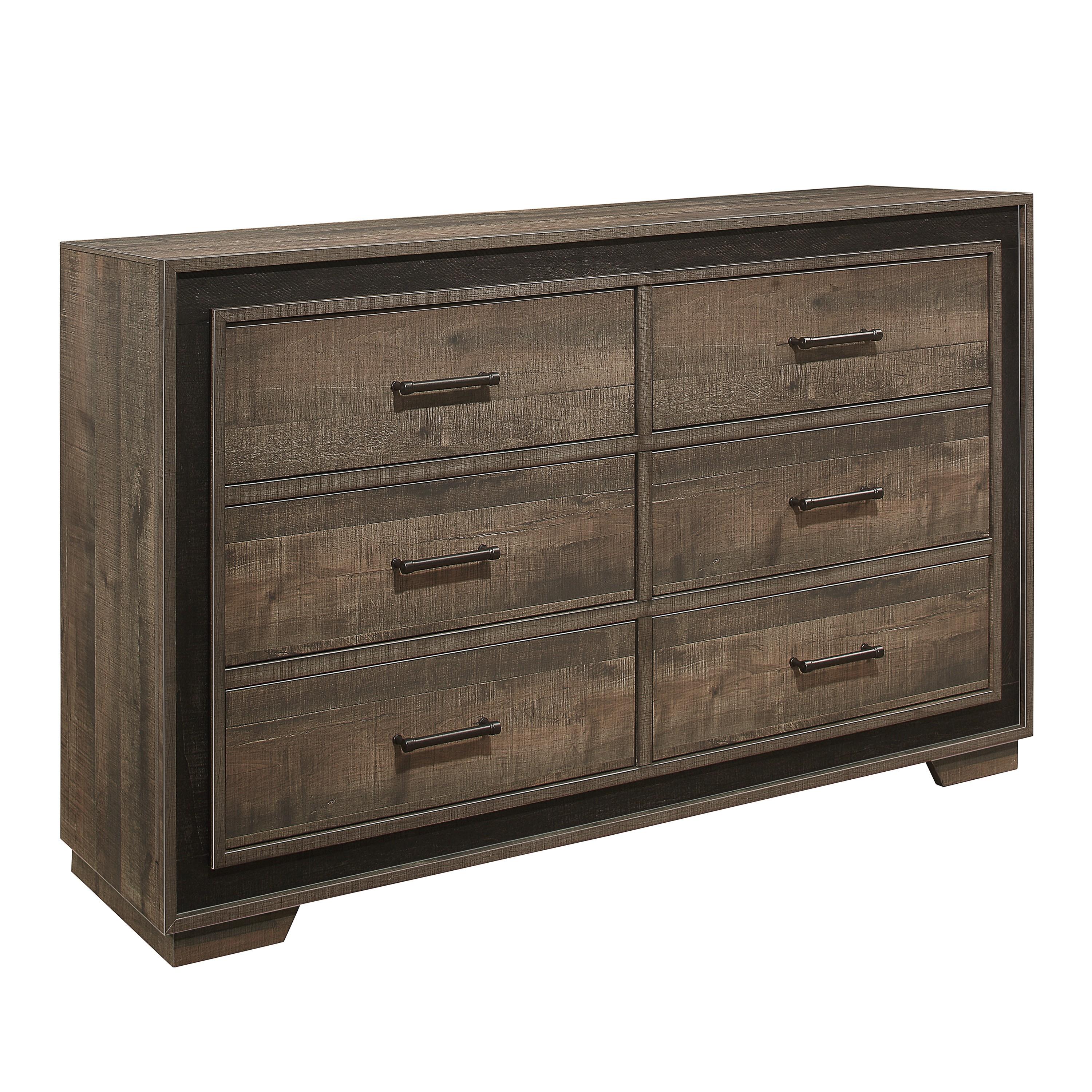 Modern Dresser 1695-5 Ellendale 1695-5 in Rustic Mahogany, Ebony 
