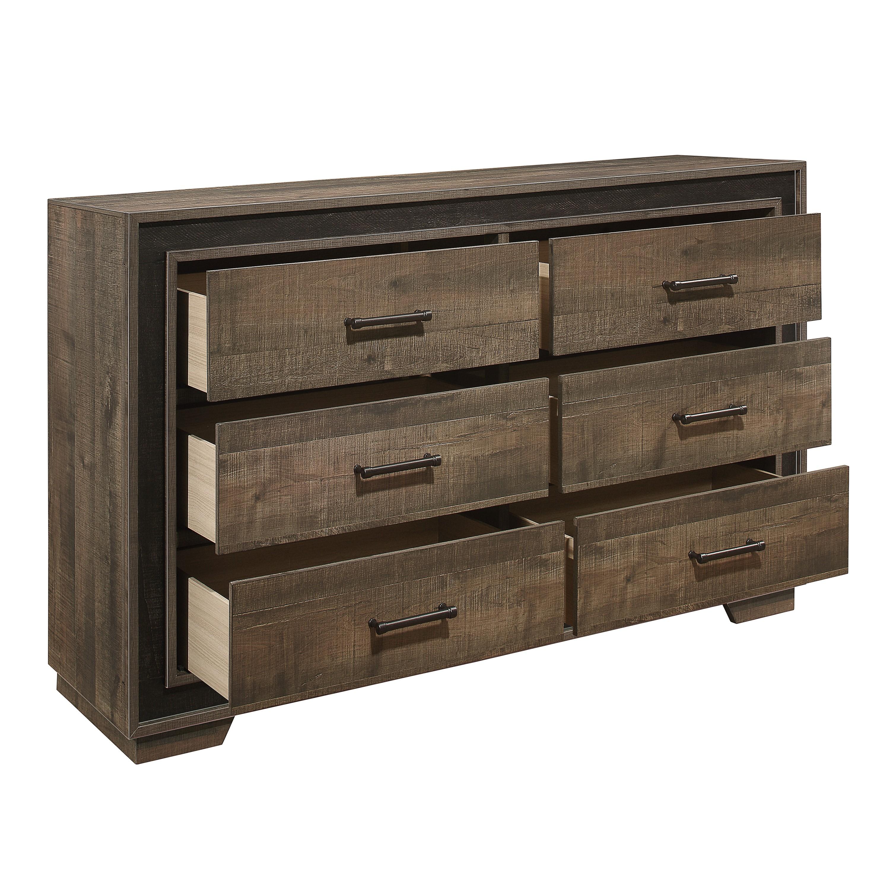 

    
Modern Dark Ebony & Rustic Mahogany Wood Dresser Homelegance 1695-5 Ellendale
