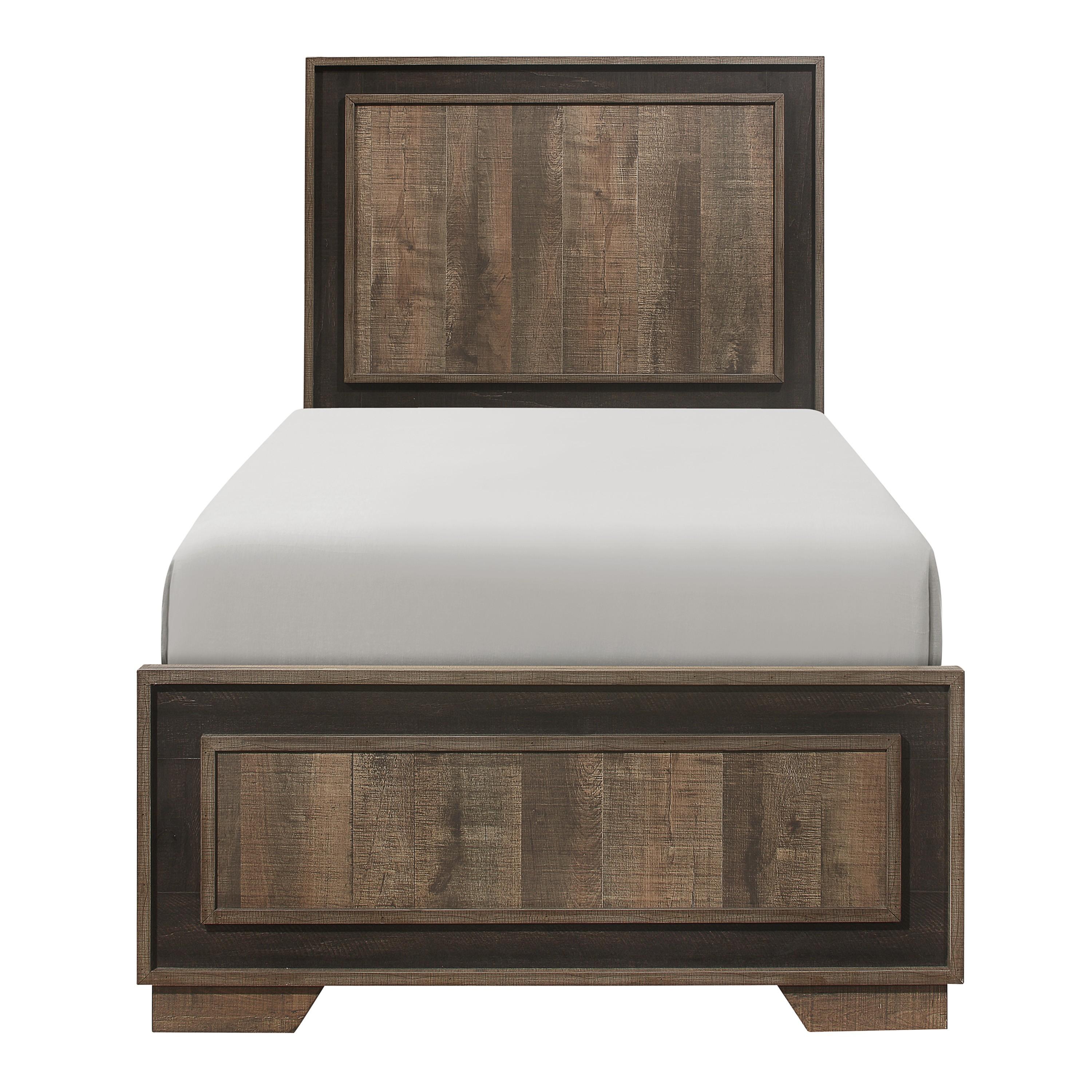 

    
Modern Dark Ebony & Rustic Mahogany Wood Twin Bed Homelegance 1695T-1* Ellendale
