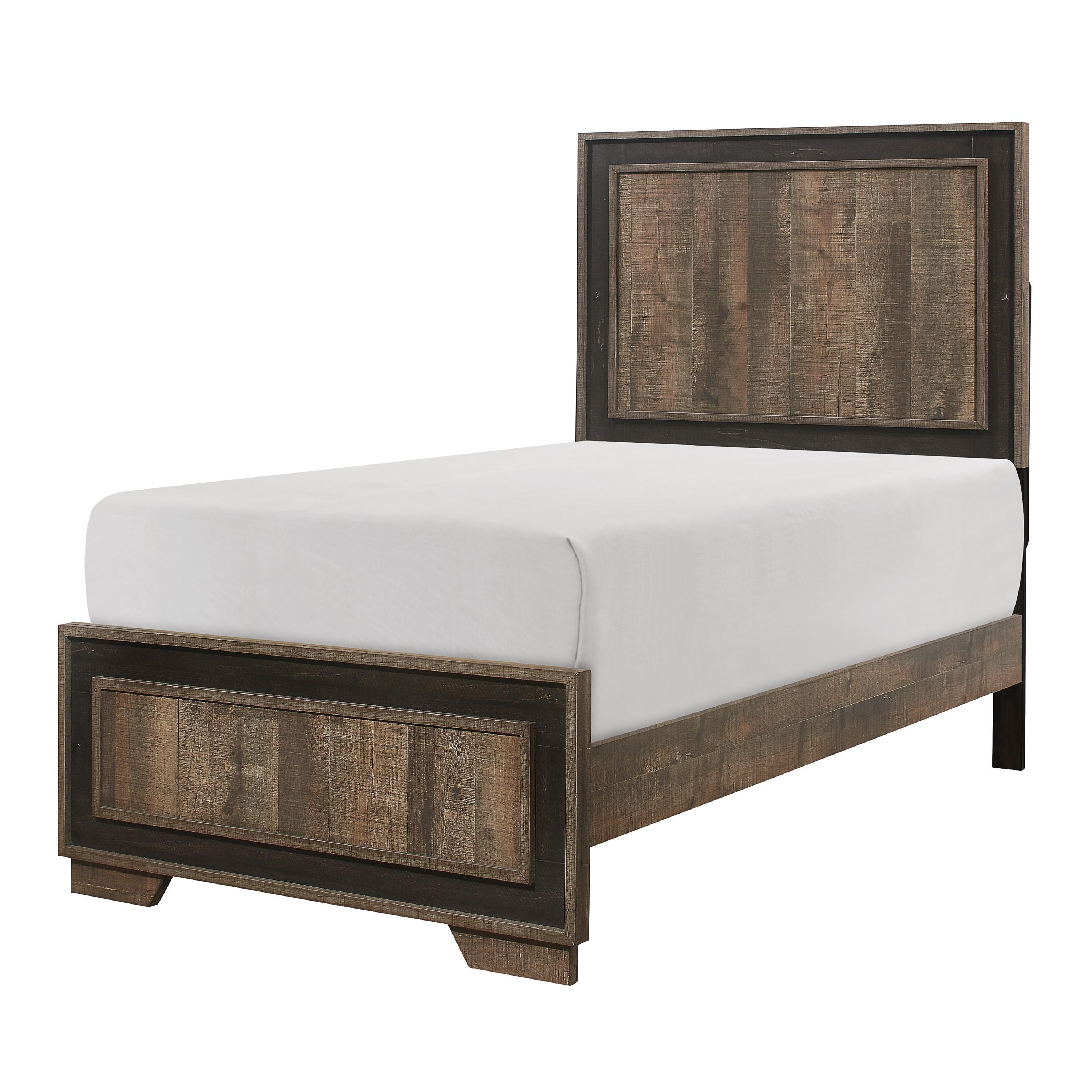 Modern Bed 1695T-1* Ellendale 1695T-1* in Rustic Mahogany, Ebony 