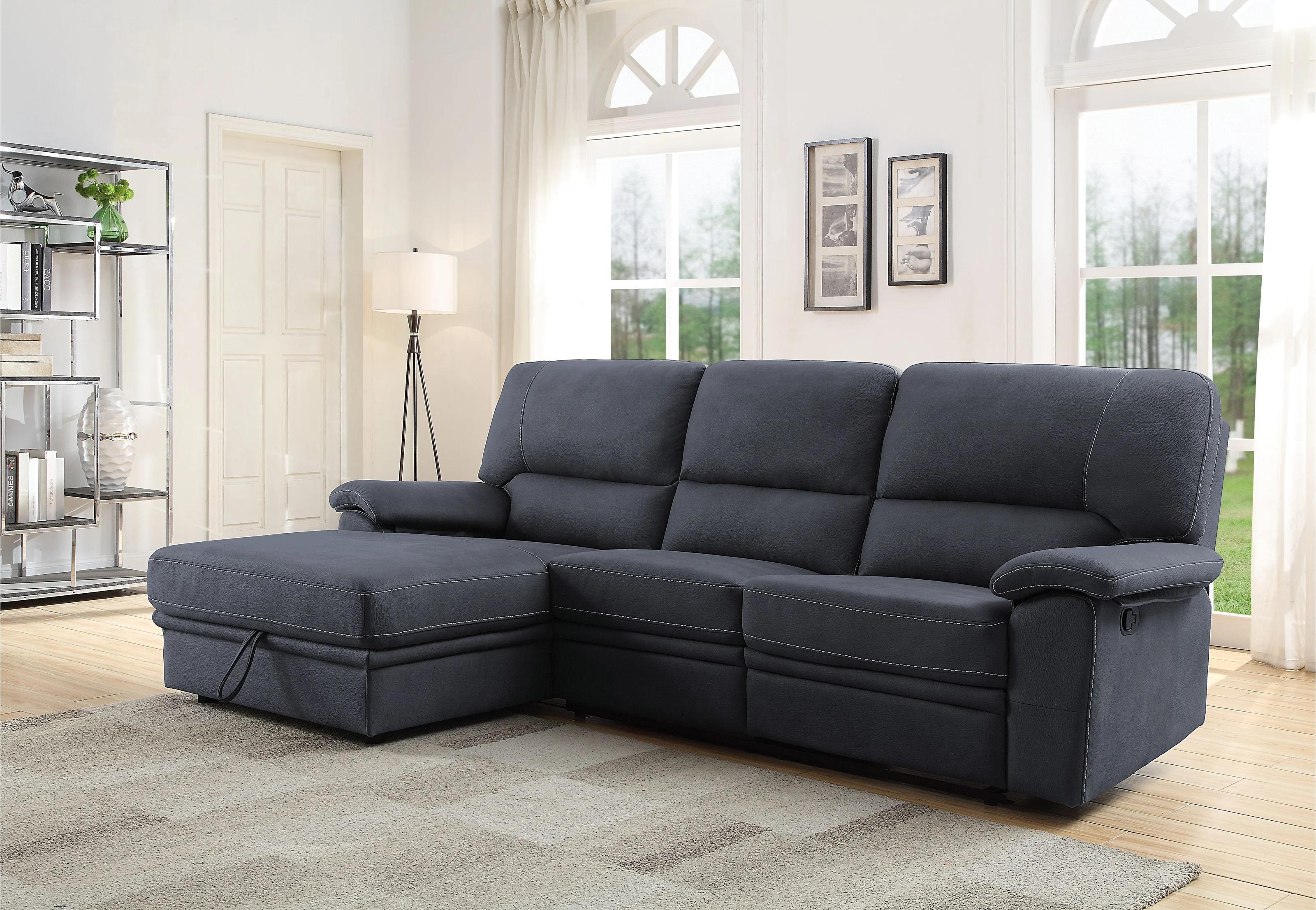 

    
Modern Dark Gray Fabric Sectional Sofa by Acme Trifora 51605-2pcs
