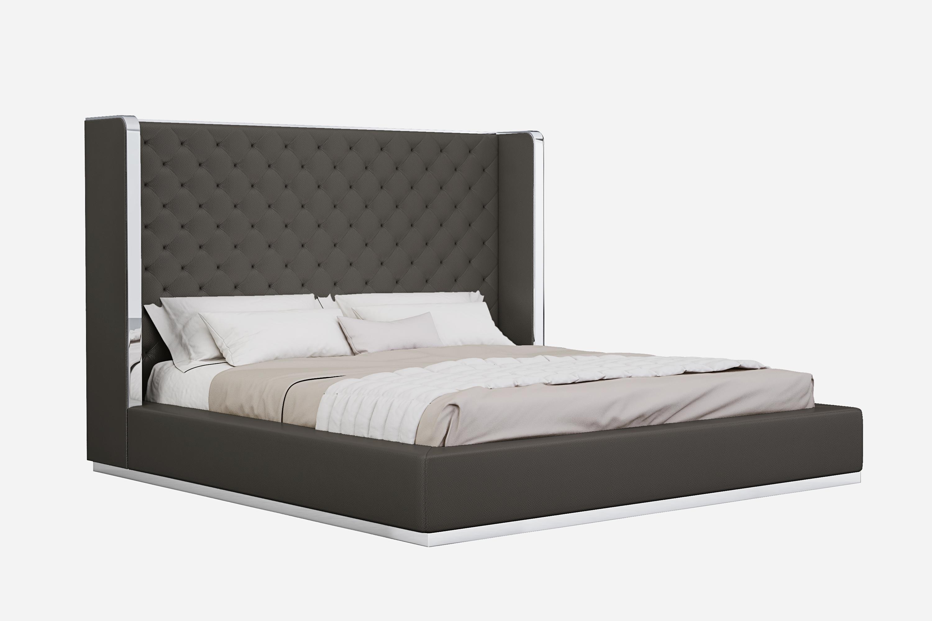 

    
Modern Dark Gray Fabric Upholstery King Bed WhiteLine BK1356P-DGRY Abrazo
