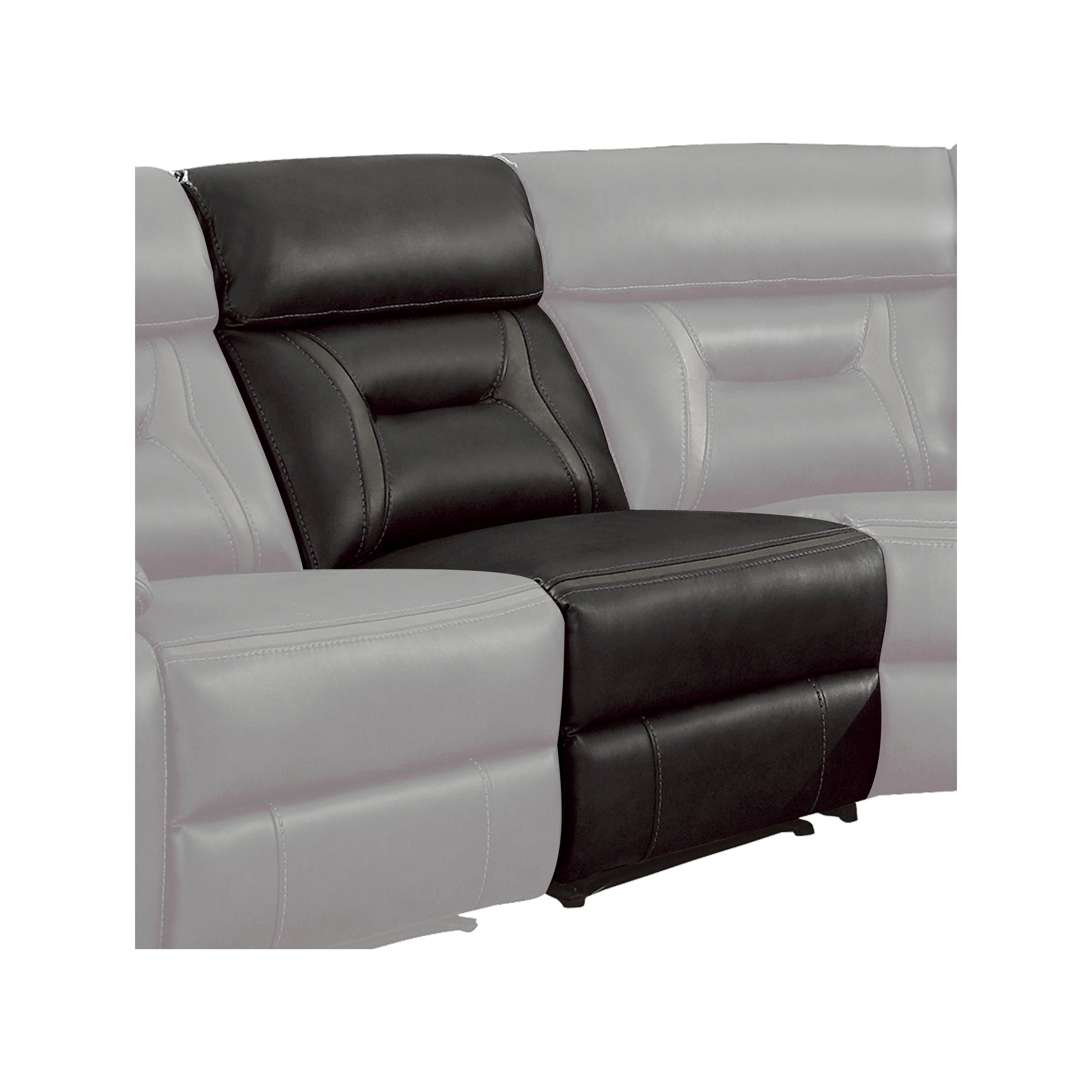 Modern Armless Chair 8229DG-AC Amite 8229DG-AC in Dark Gray Faux Leather