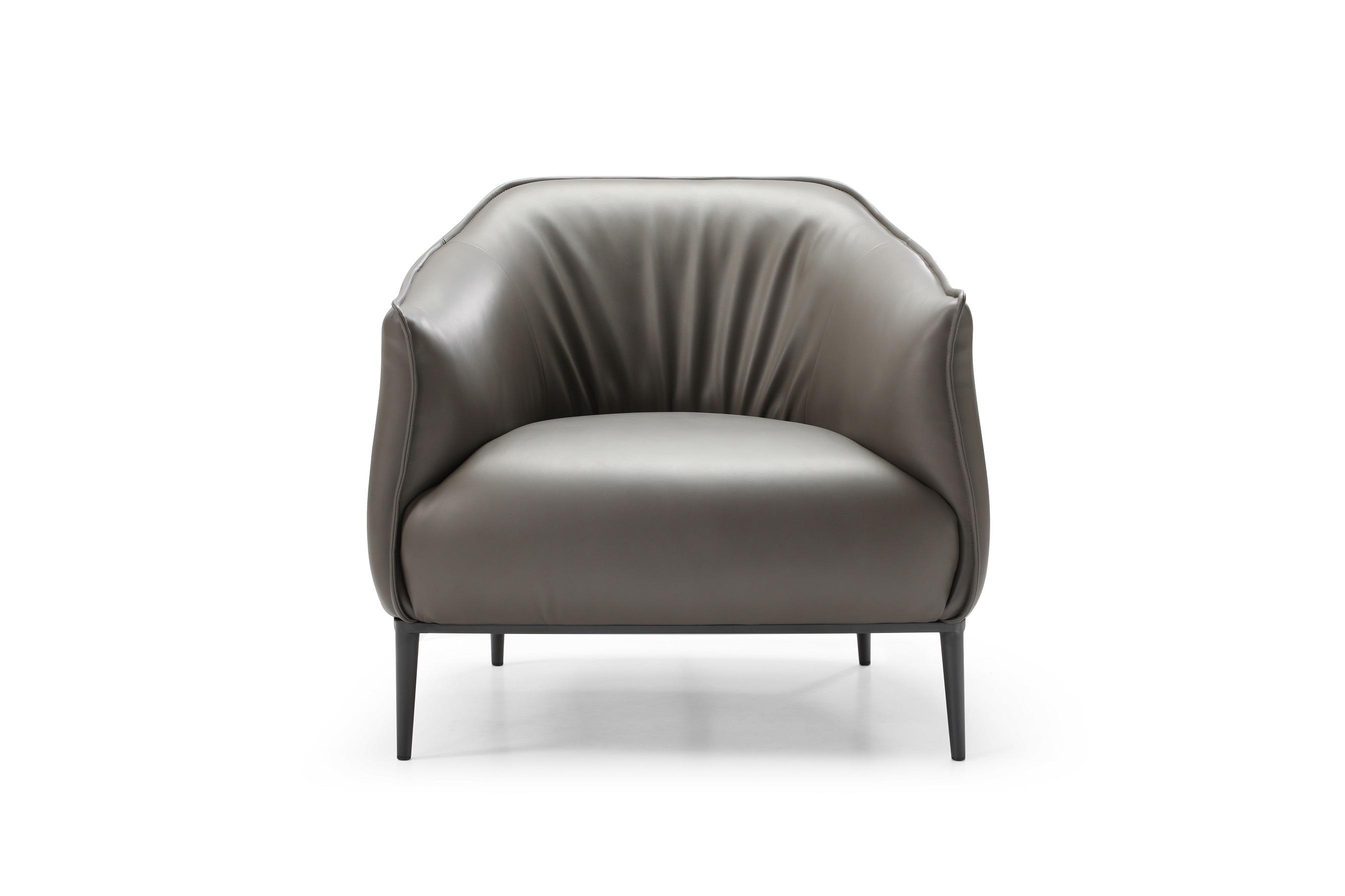 Modern Accent Chair CH1706P-DGRY Benbow CH1706P-DGRY in Dark Gray Faux Leather