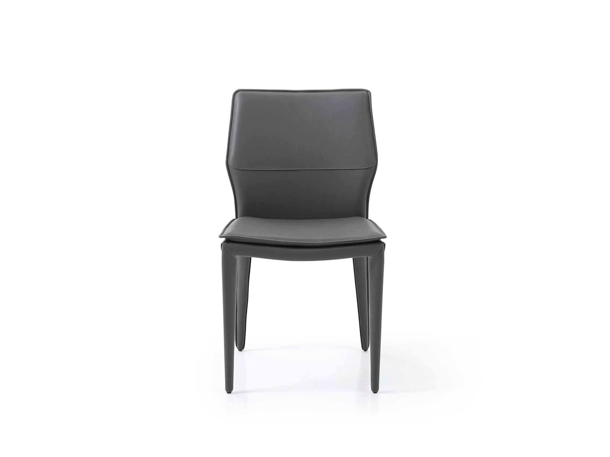 

    
Modern Dark Gray Faux Leather Dining Chair Set 2pcs WhiteLine DC1475-DGRY Miranda
