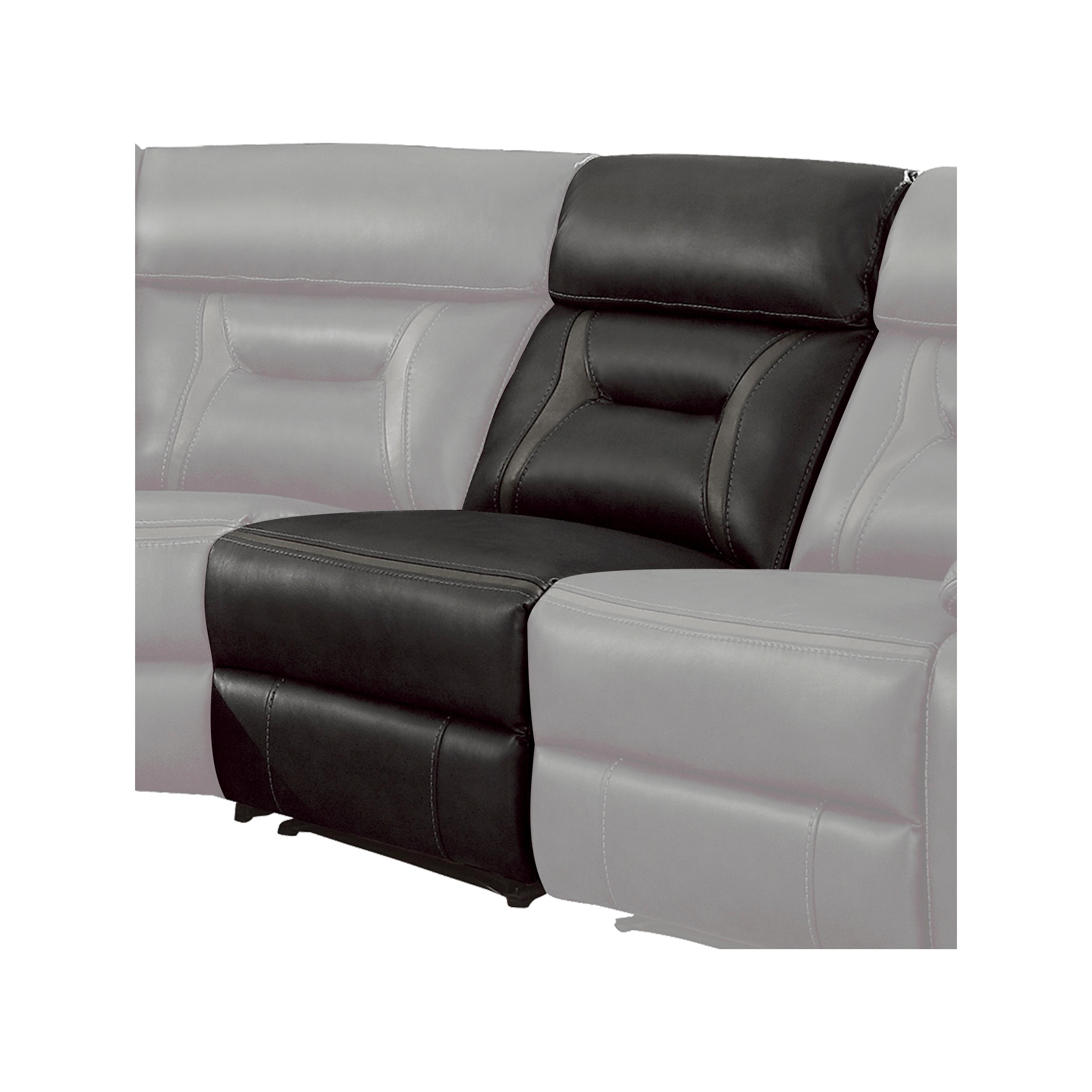 

    
Modern Dark Gray Faux Leather Power Armless Reclining Chair Homelegance 8229DG-ARPW Amite
