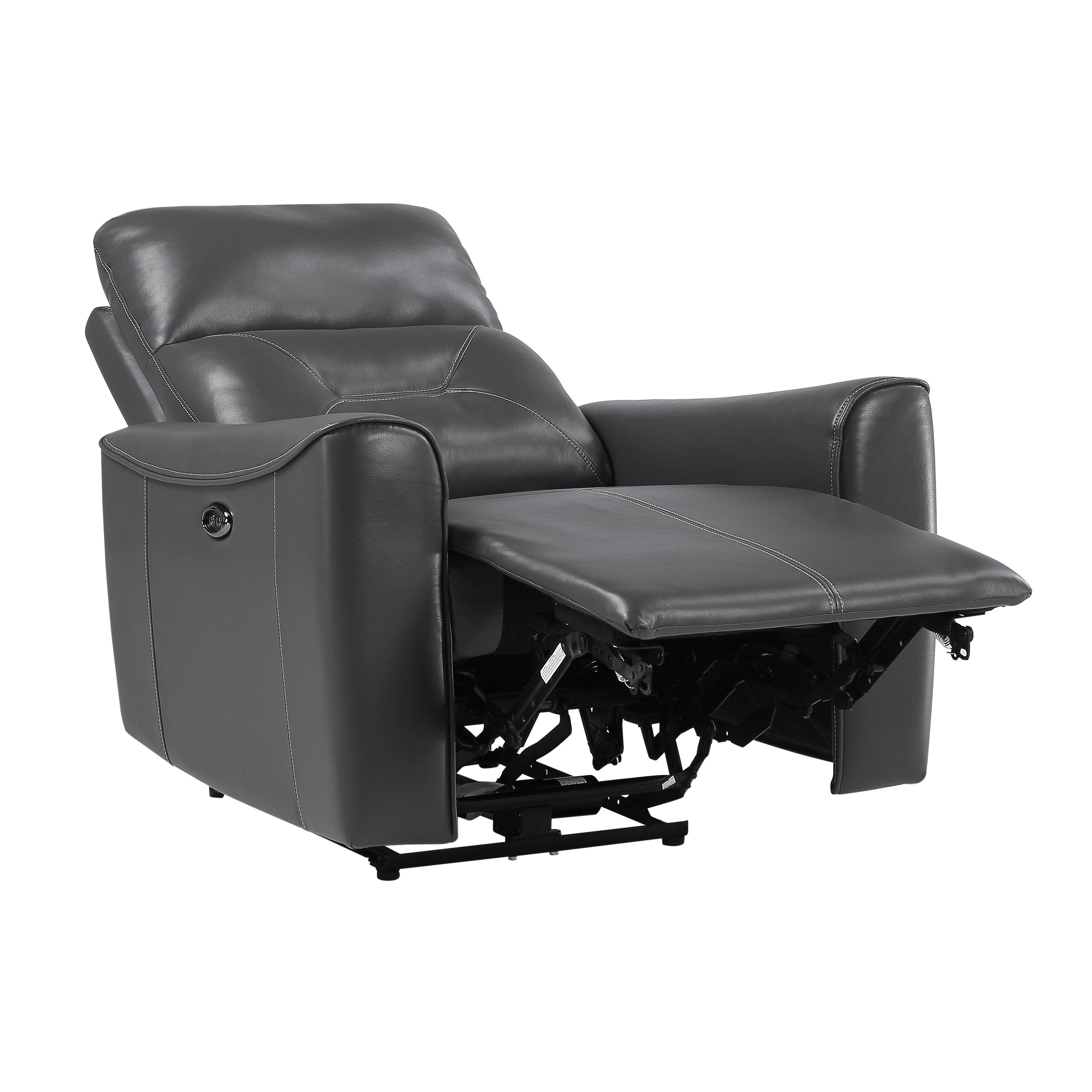 

    
Homelegance 9446GY-1PW Burwell Power Reclining Chair Dark Gray 9446GY-1PW

