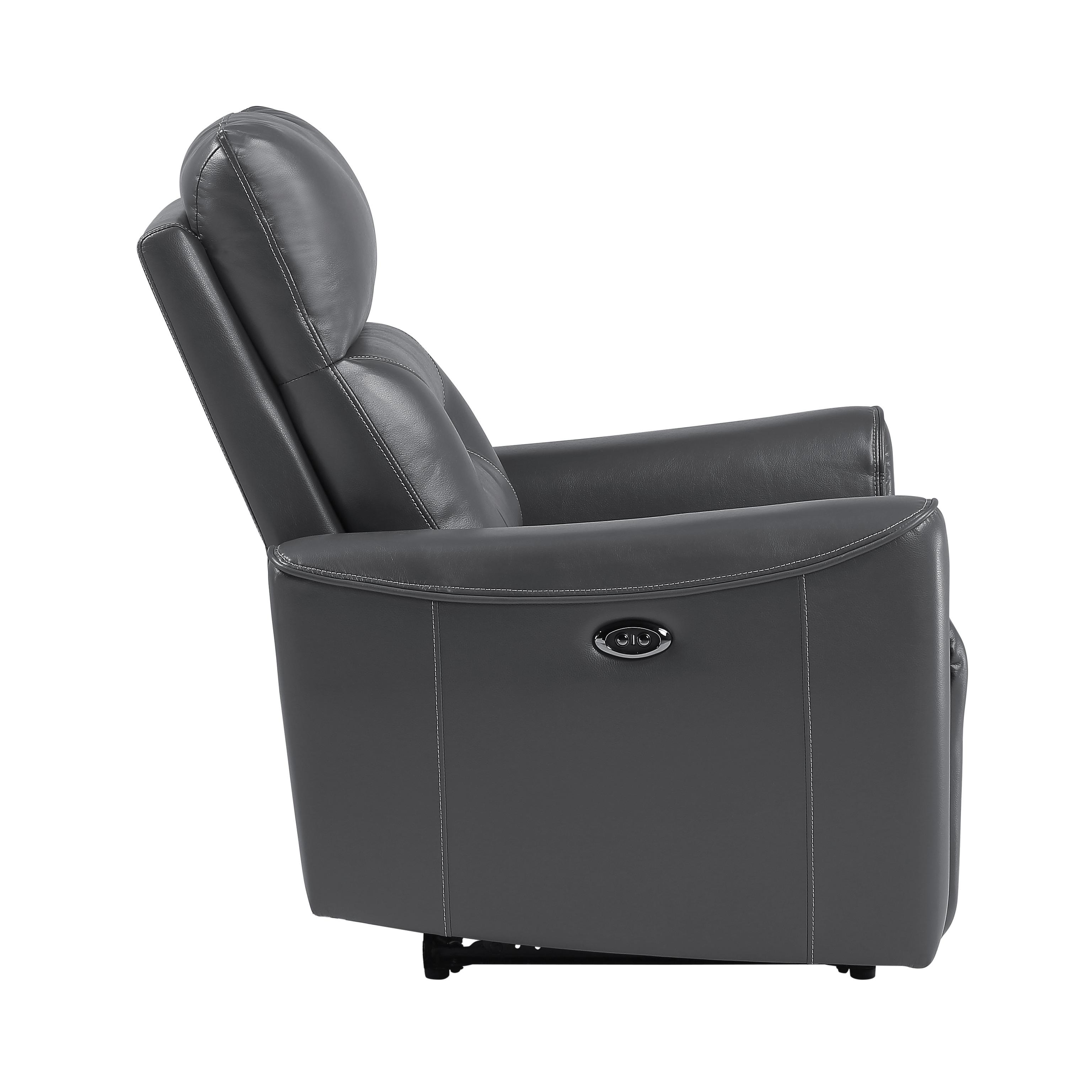 

                    
Homelegance 9446GY-1PW Burwell Power Reclining Chair Dark Gray Faux Leather Purchase 
