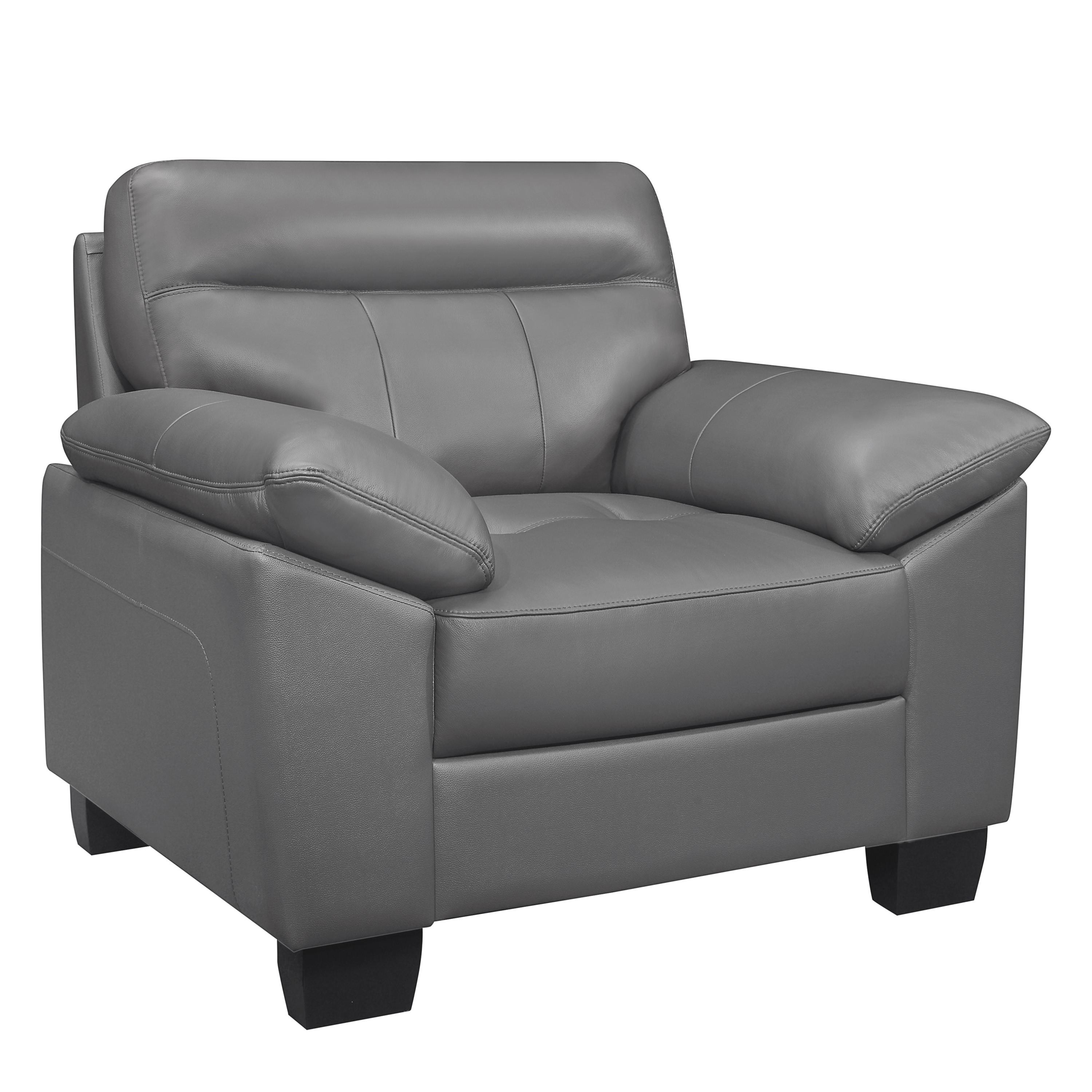 

    
Modern Dark Gray Leather Arm Chair Homelegance 9537DGY-1 Denizen
