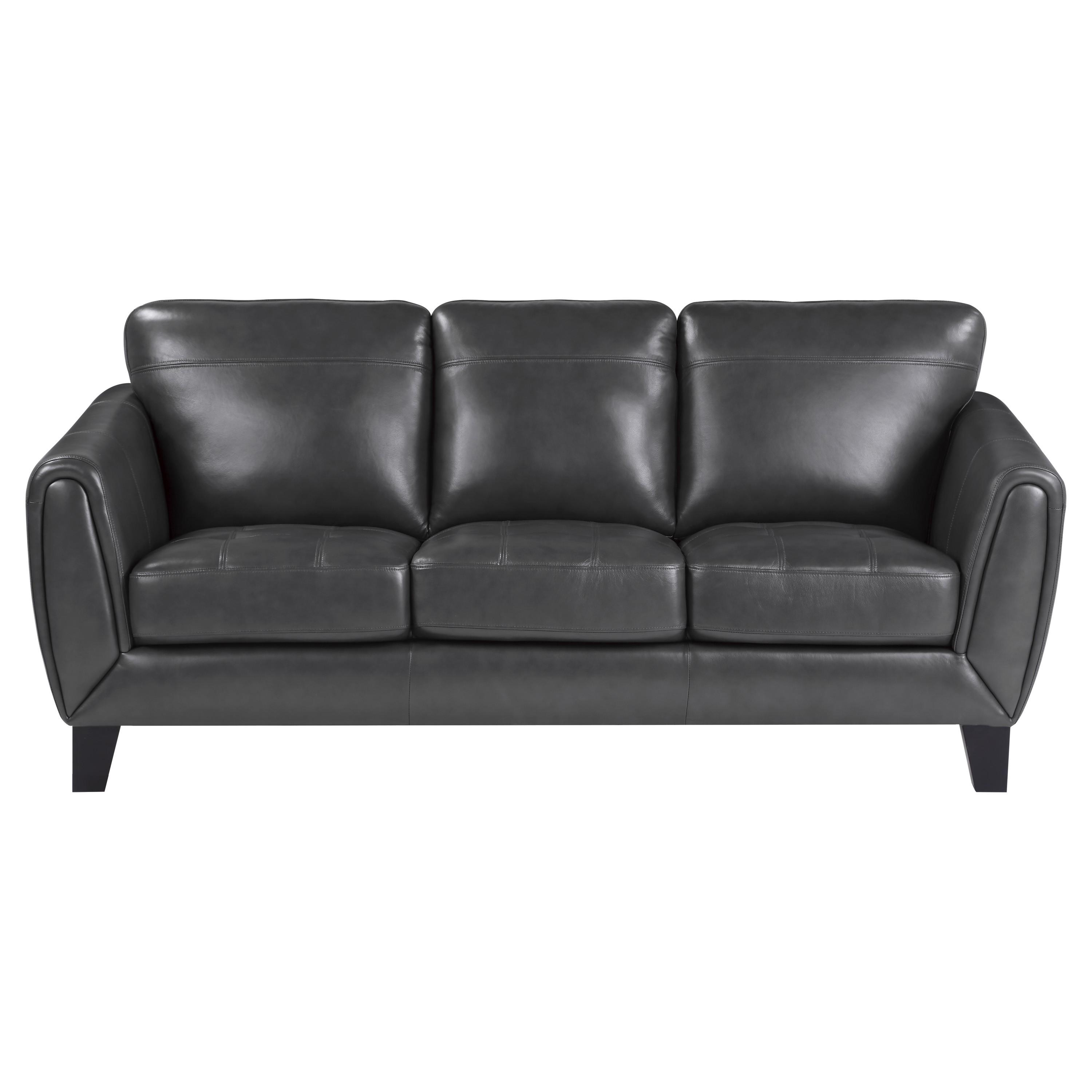 

    
Modern Dark Gray Leather Living Room Set 2pcs Homelegance 9460DG Spivey
